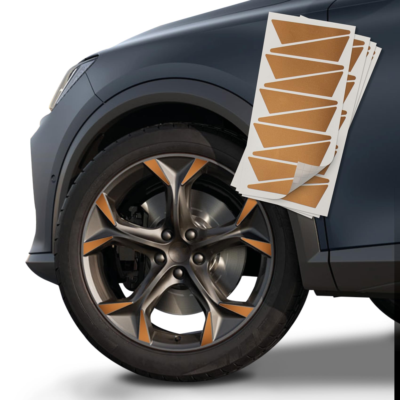 Finest Folia - Adesivi per cerchioni compatibili con Cupra Formentor, set completo di adesivi per cerchioni per auto, pellicola metallizzata, design completo, pellicola metallizzata resistente agli