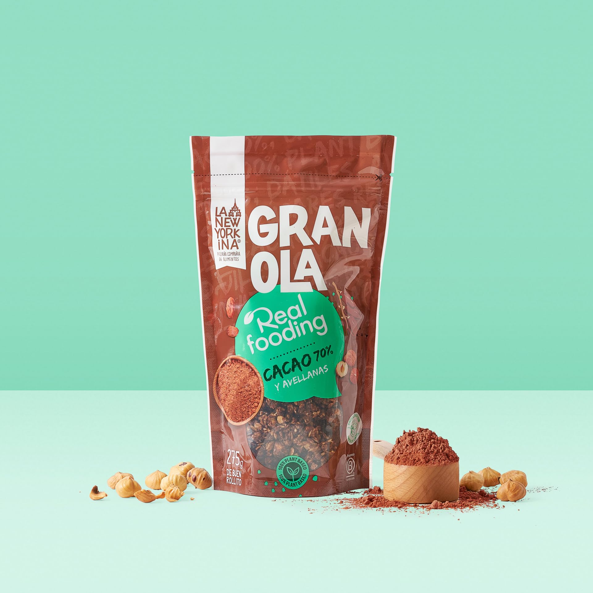 La Newyorkina Granola Real Fooding Con Cacao 70%, Avellanas y Pasta de Dátil