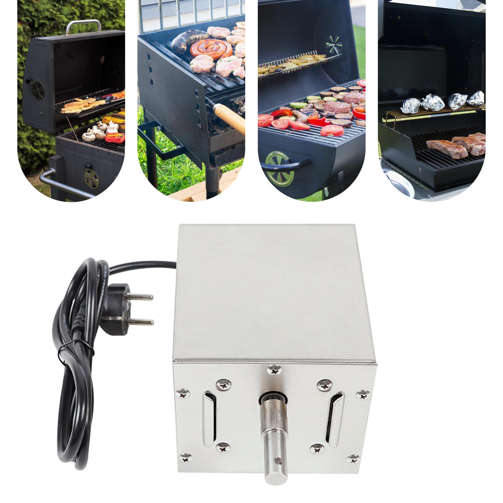 Motor de parrilla de cochinillo, 80 – 100 kg, motor de barbacoa, motor de pincho para barbacoa, motor de asador, motor eléctrico de -15 ~ 45 °C, motor eléctrico, pincho giratorio para comidas