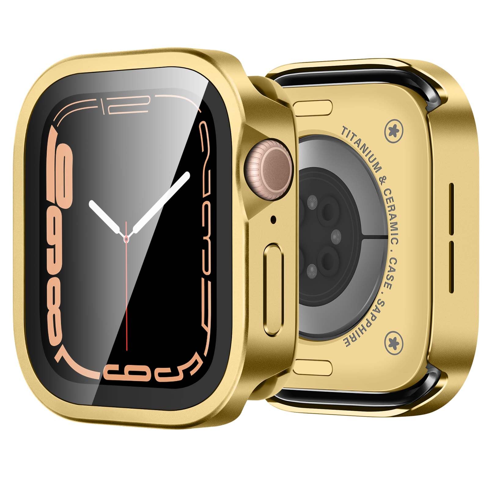 Funda Apple Watch Serie 6 5 4 SE 44mm Metálica Oro Protector Integral de Reloj 8