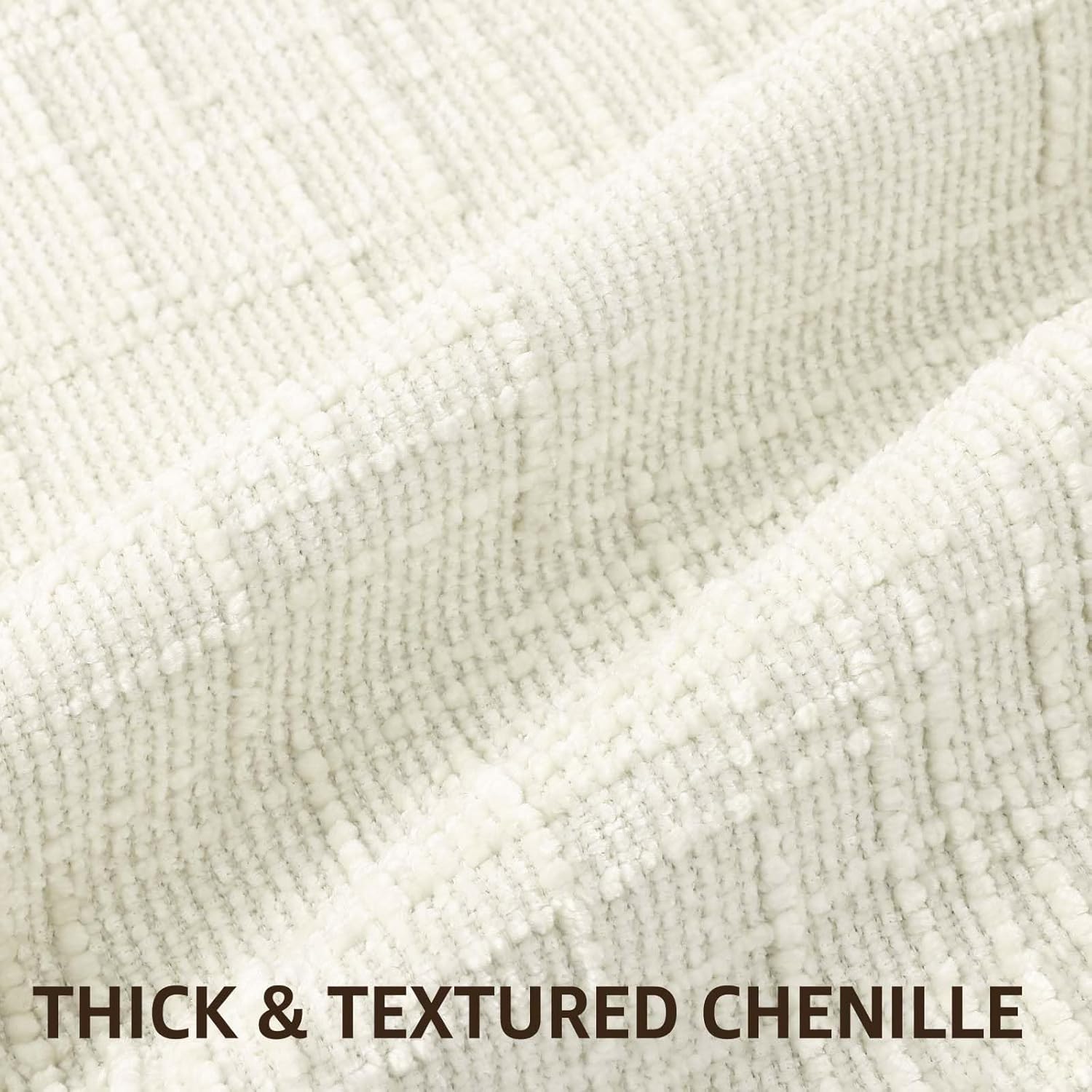 decorUhome Spring Cream White Chenille Euro Sham Throw Pillow Covers 22x22 Set of 2 Textured Soft Cozy Slubby Couch Pillow Covers Modern Farmhouse Boho Decorative Pillow Cases for Bed Sofa Living Room Cream White 22" x 22" (Pack of 2)