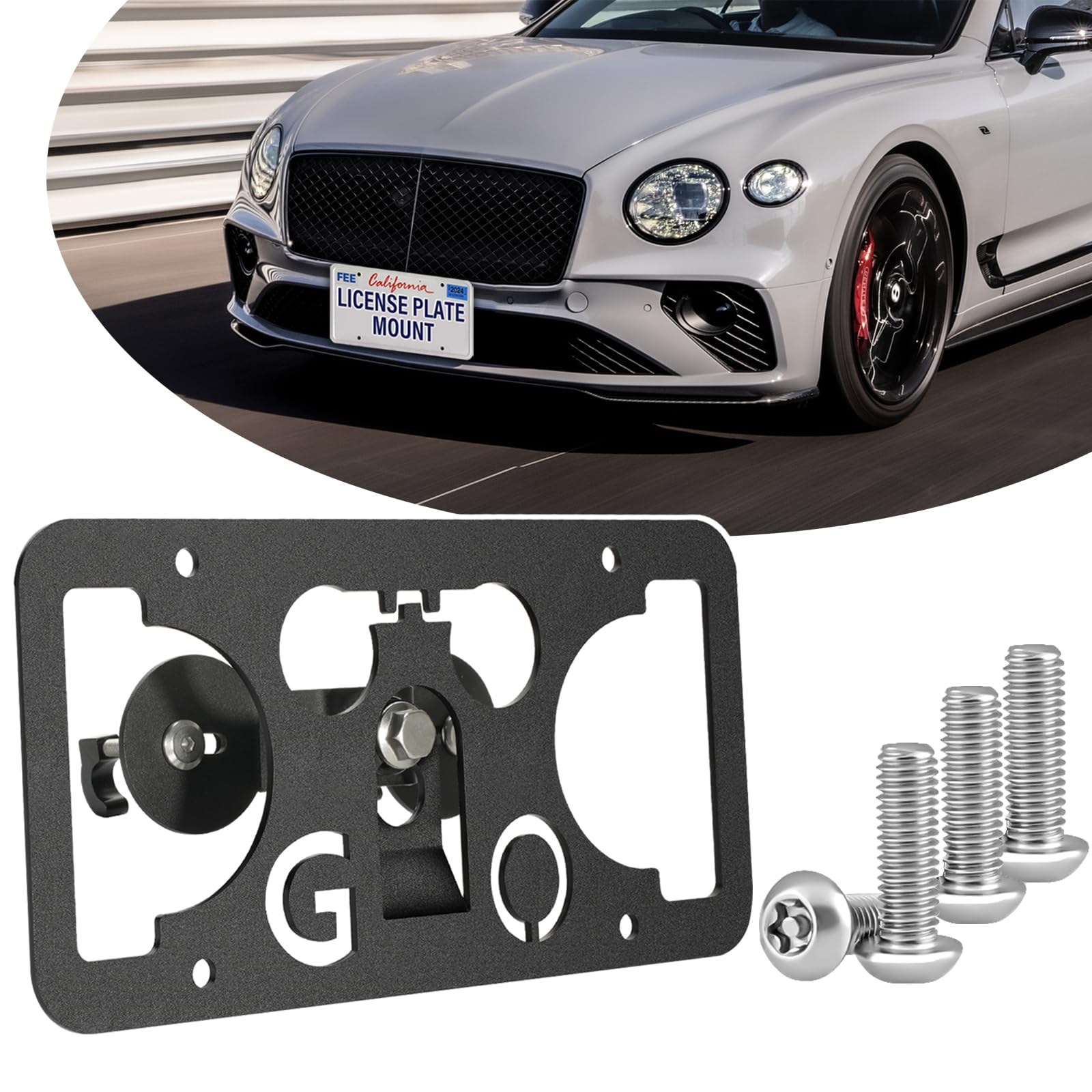 No-Drill License Plate Mount For Buick Enclave/Encore/Envision – Black Matte, Grille Mount, Easy Install - View #6