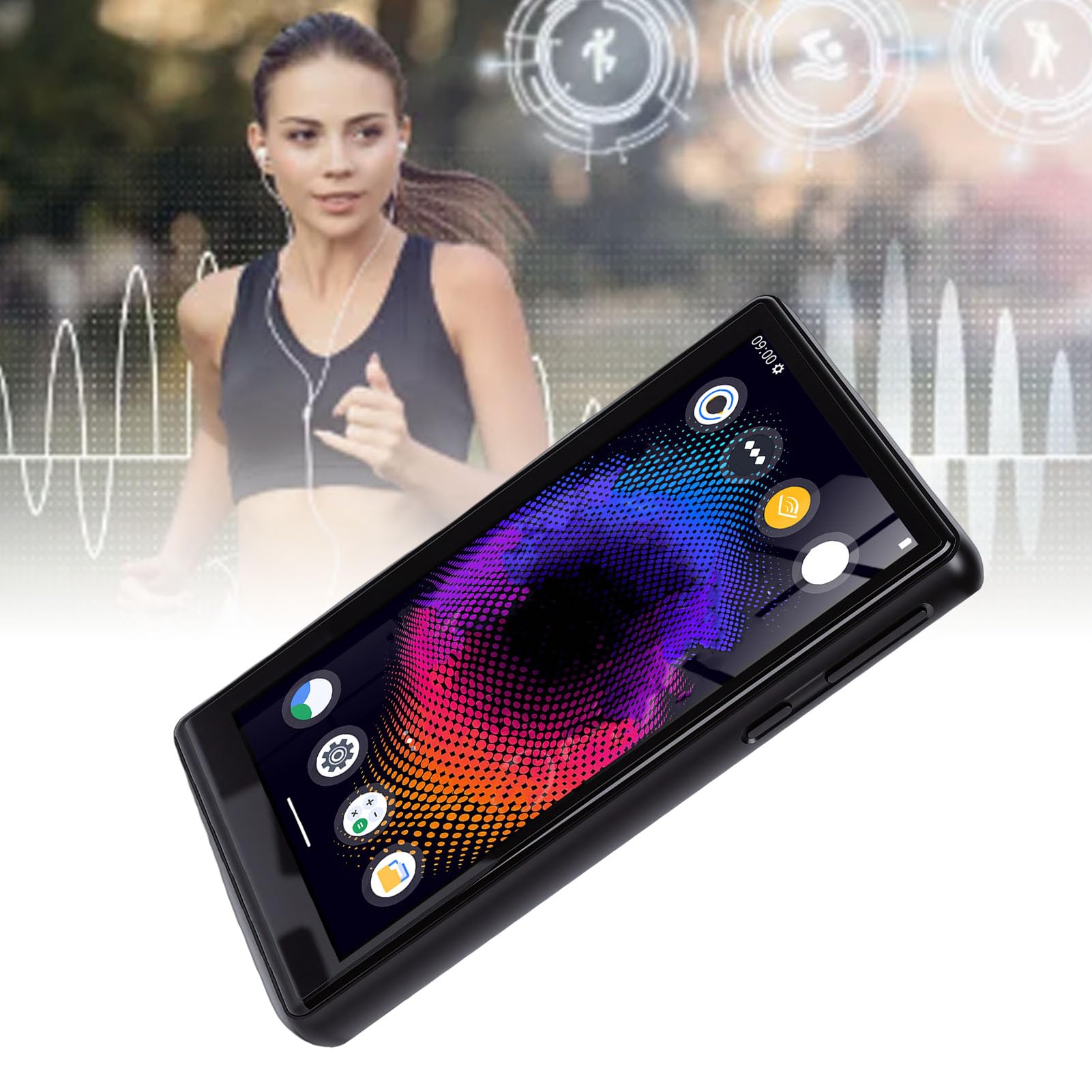 Naroote Reproductor MP3 de 128 GB, Reproductor MP4 MP5 Bluetooth WiFi, Multimedia con Pantalla Táctil de 5,0 Pulgadas con Chip MTK MT6762, Sonido HiFi sin Pérdidas, Auriculares Incluidos, Ideal para