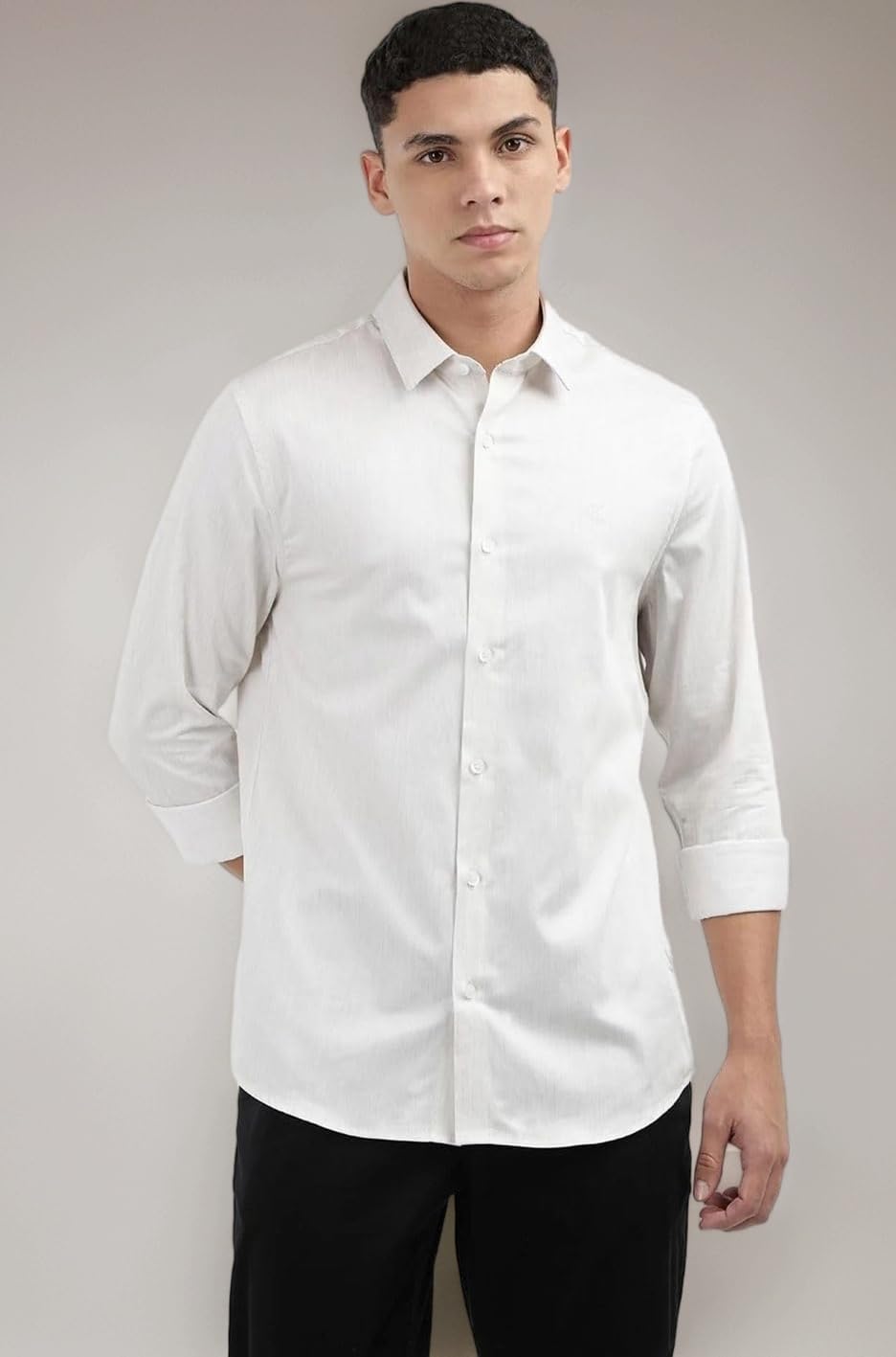 Solid Slim Fit Cotton Shirt