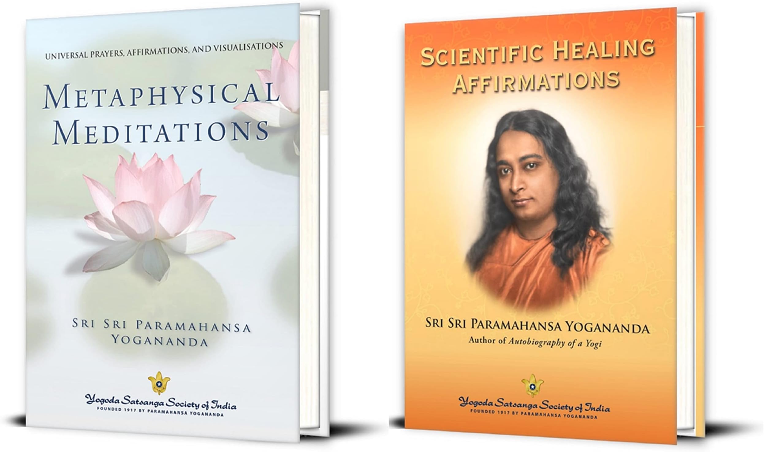 Scientific Healing Affirmation book + Metaphysical Meditations, by Paramahansa Yogananda author of Autobiography of a Yogi, Yogoda Combo, Hardcover Gift Books on Prayer Visualizations Affirmations