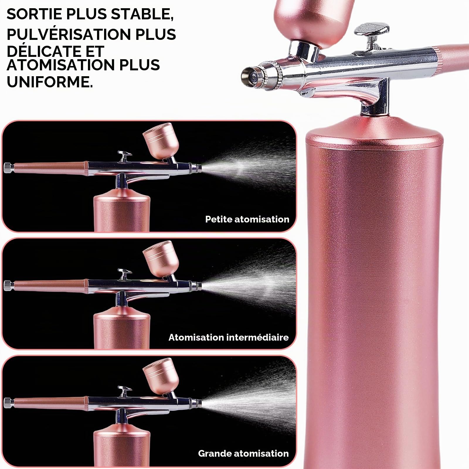 Kit Aérographe, Kit Aérographe Sans Fil, Aerographe, Aérographe Sans Fil, Avec Chargement Usb, Pour Maquillage, Artisanat, Gâteau, Tatouage, Modèle, Décoration D'ongles (Rose)