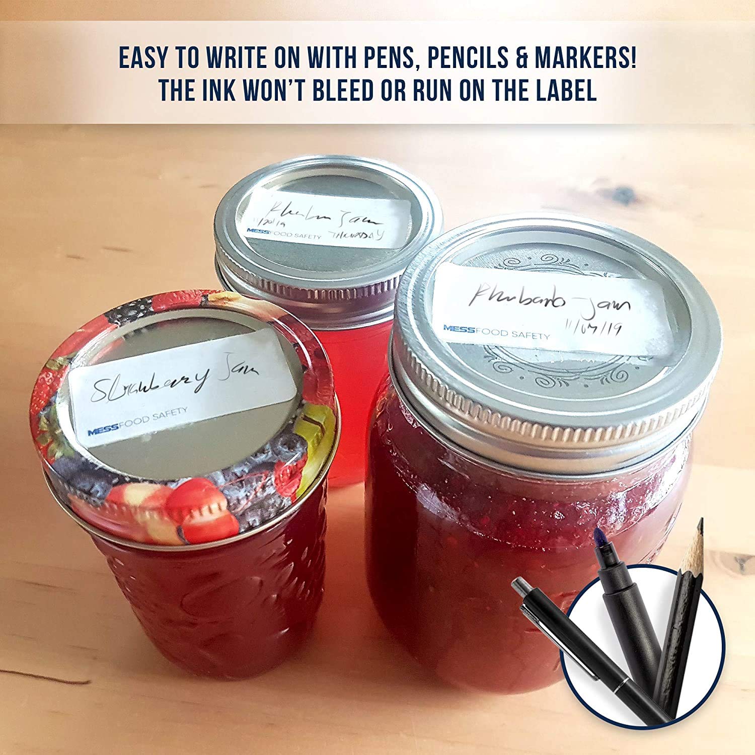 Buy MESS Dissolvable Food Labels for Containers 500 Blank Mason Jar