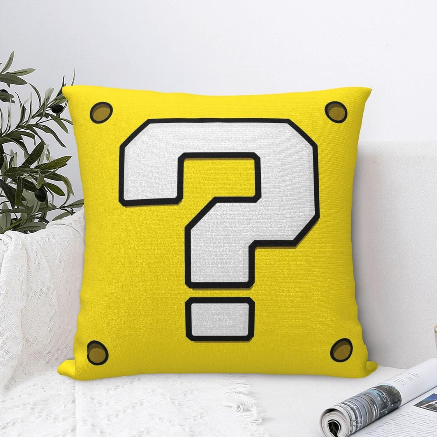 Amazon.com: Synthik Question Block Throw Pillow Covers 18