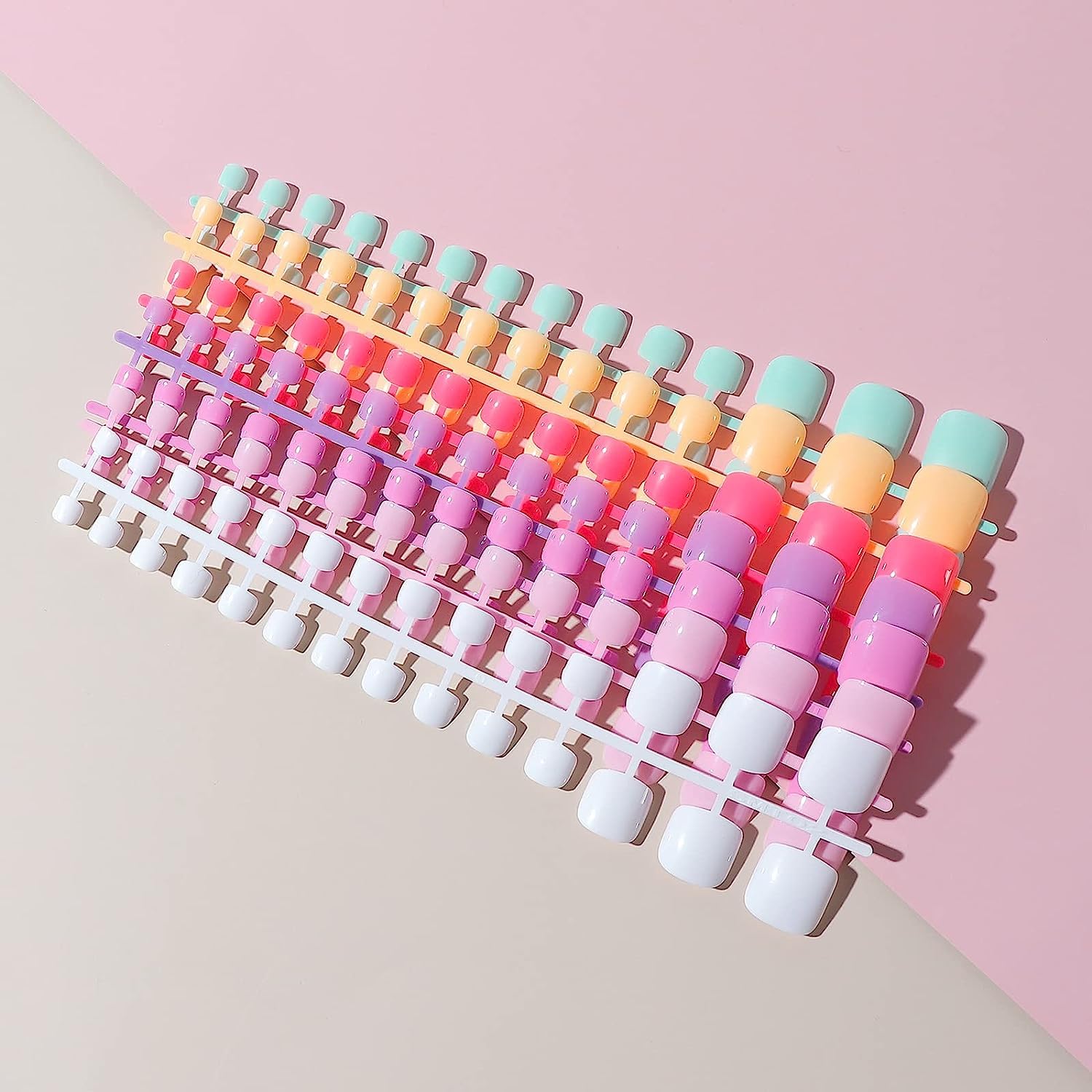 LIARTY 196 Piezas Uñas de Gel Postizas Manicura Francesa, Uñas de los pies, Kit de Uñas Postizas, 7 Colores de Uñas Postizas, Cobertura Total con Limas y Pegatinas para Bricolaje