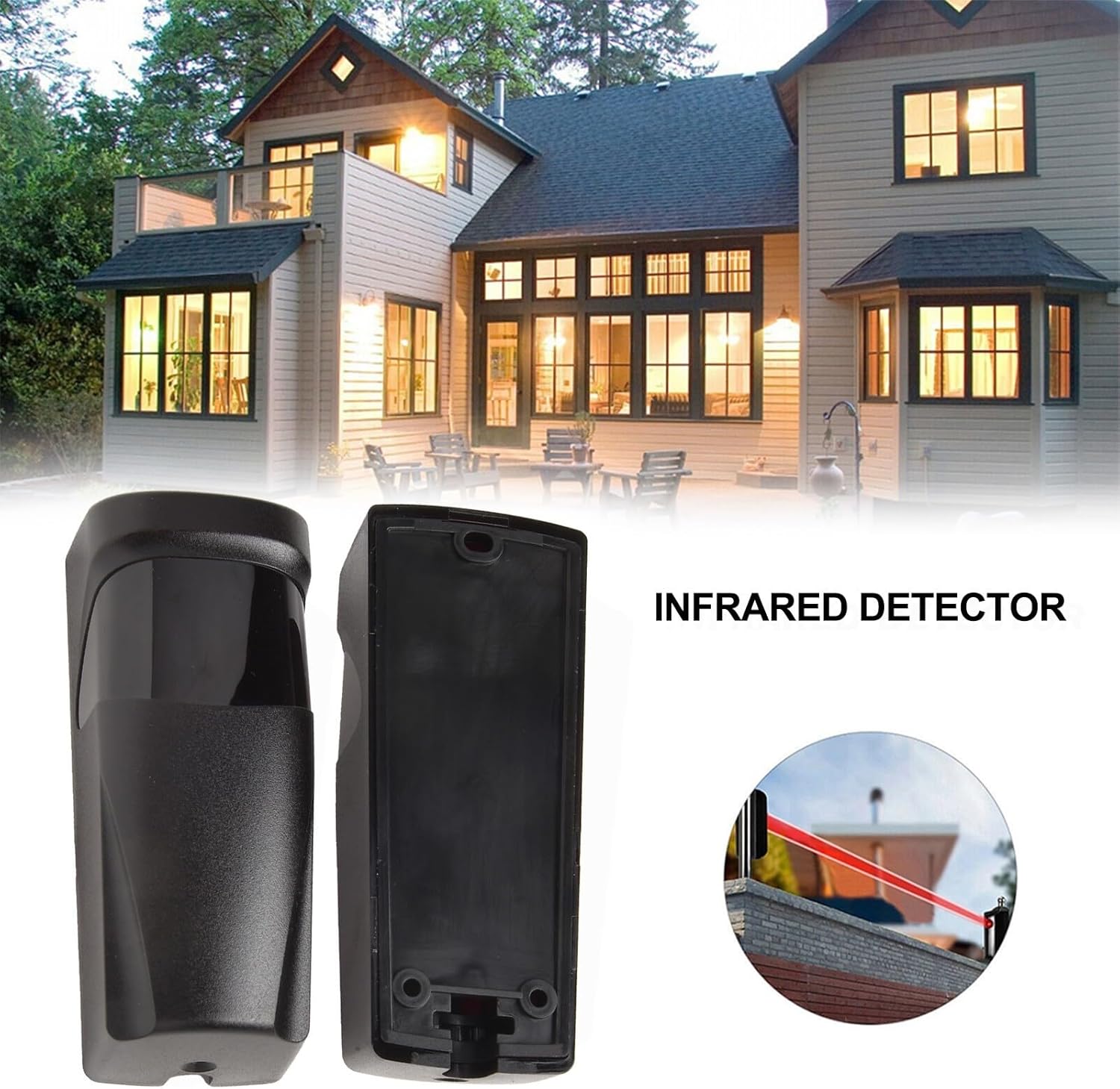 Infrared Safety Beam Photocell Detector for Garage Gate Door, Anti Interference, Detection Distance 5 15m