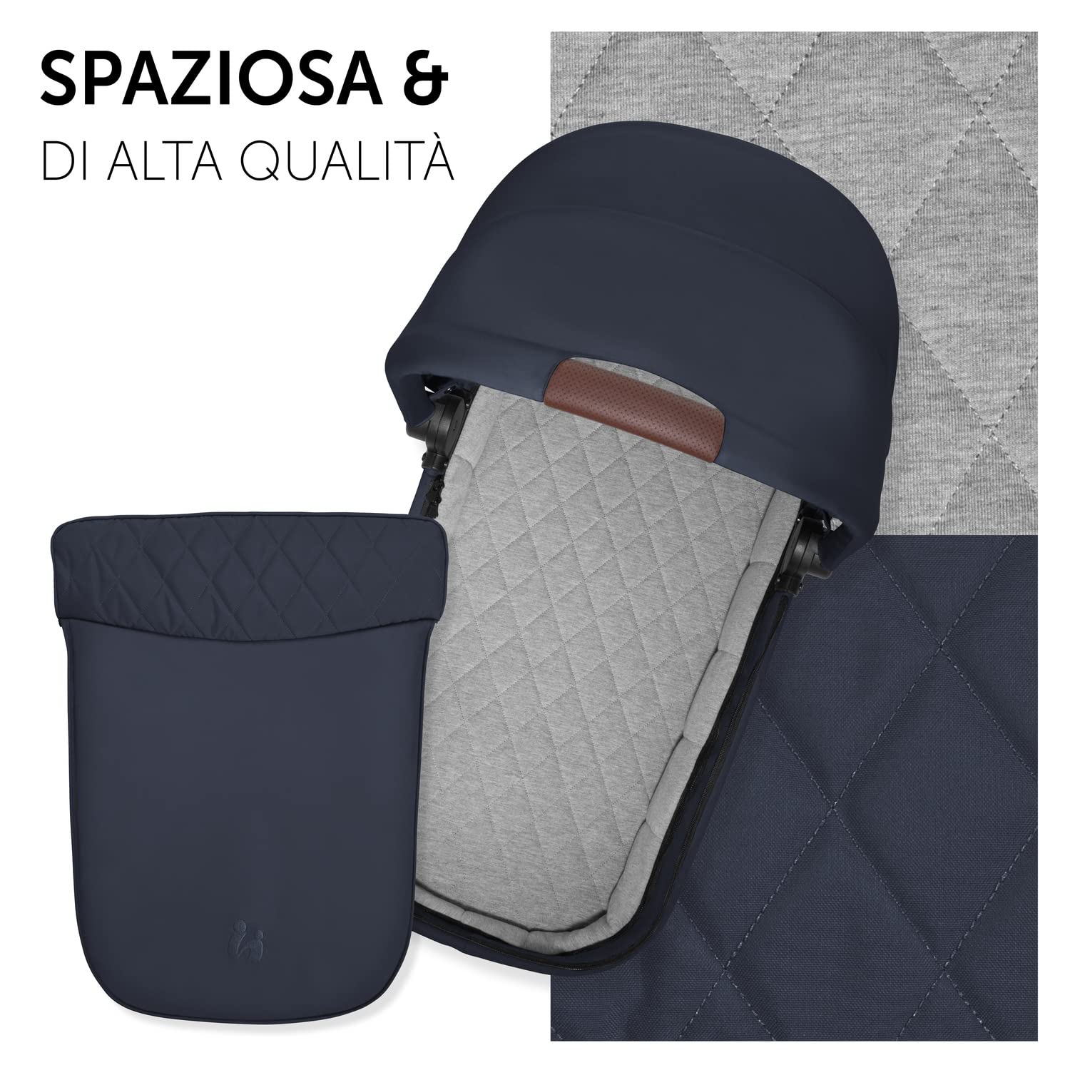 Hauck Culla Neonato Premium Walk N Care - Carrozzina Pieghevole per Neonati fino 9kg, Navicella con Pulsanti Memoria, Apertura Laterale XXL, Protezione UV 50+, Blu