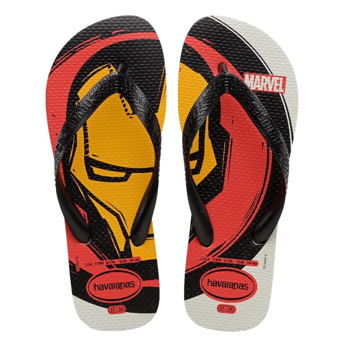 Havaianas Top Marvel Logomania (Mini Me) Boys FlipFlop White 9/9.5 UK Child