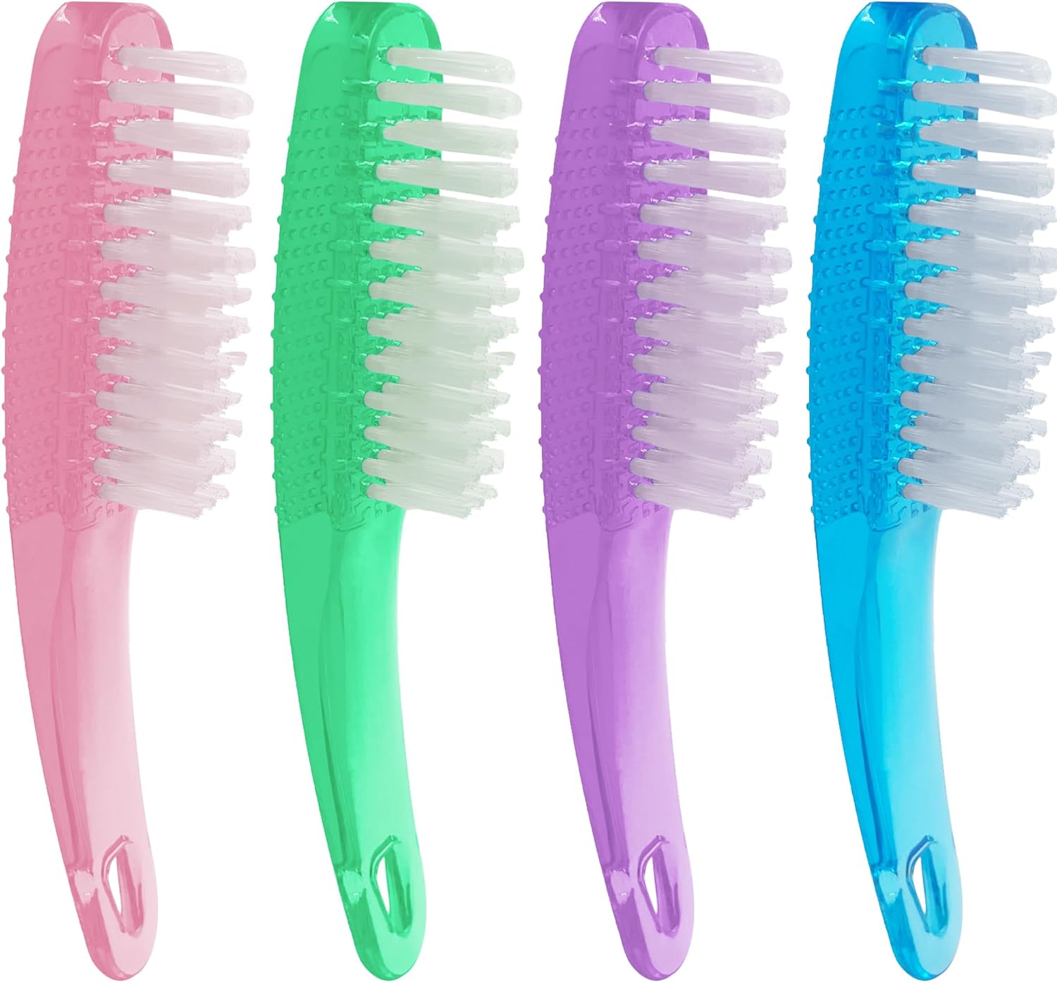 4 Pcs Nail Clean Brushes, Plastic Handle Fingernail Cleaning Scrubbing