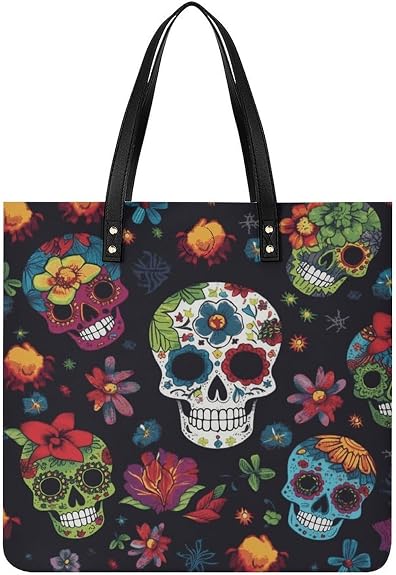 Flower Cactus Sugar Skull Shoulder Bag Handbags Tote Bag