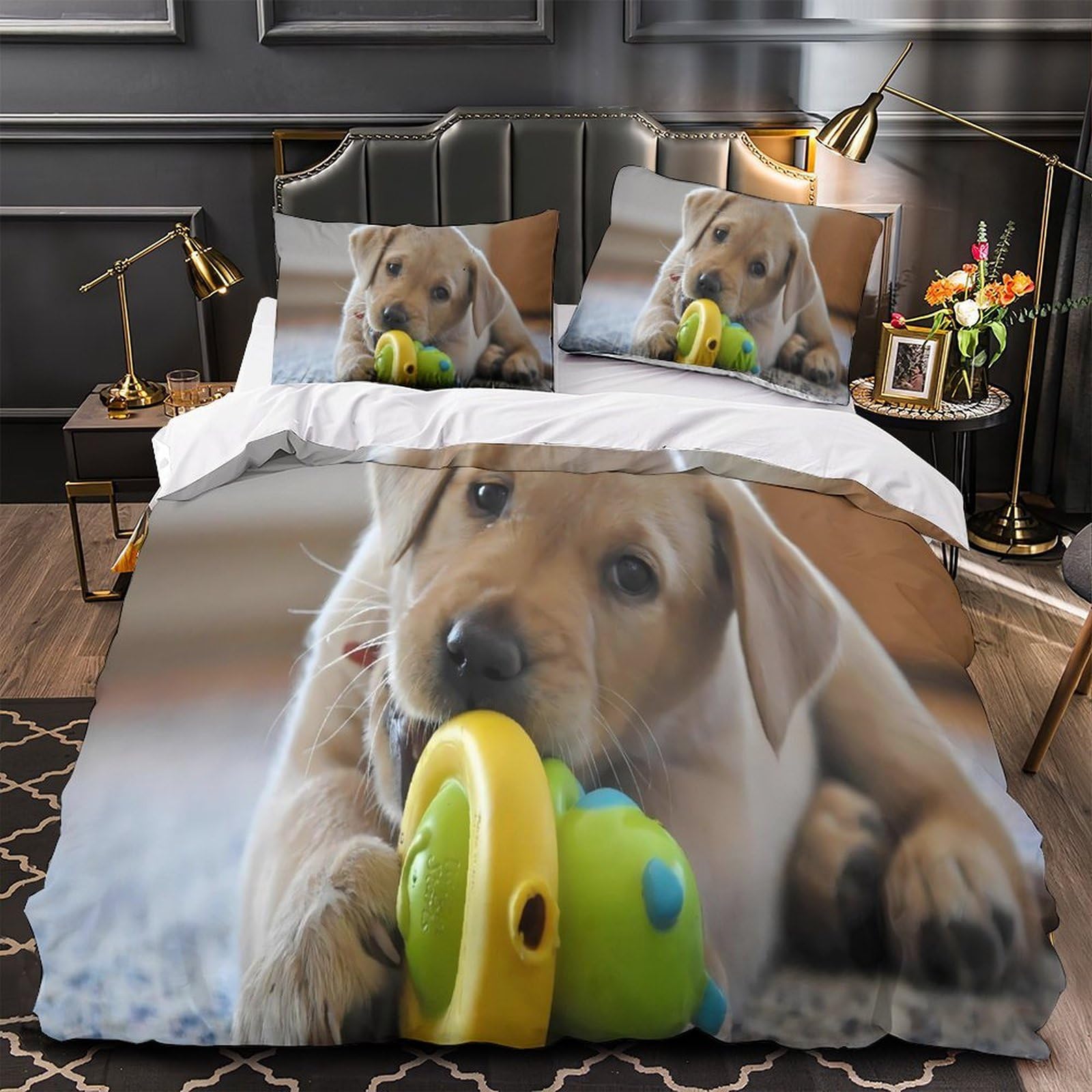 Parure de lit panda 260x220 housse de couette microfibre hypoallergénique respirante 3D