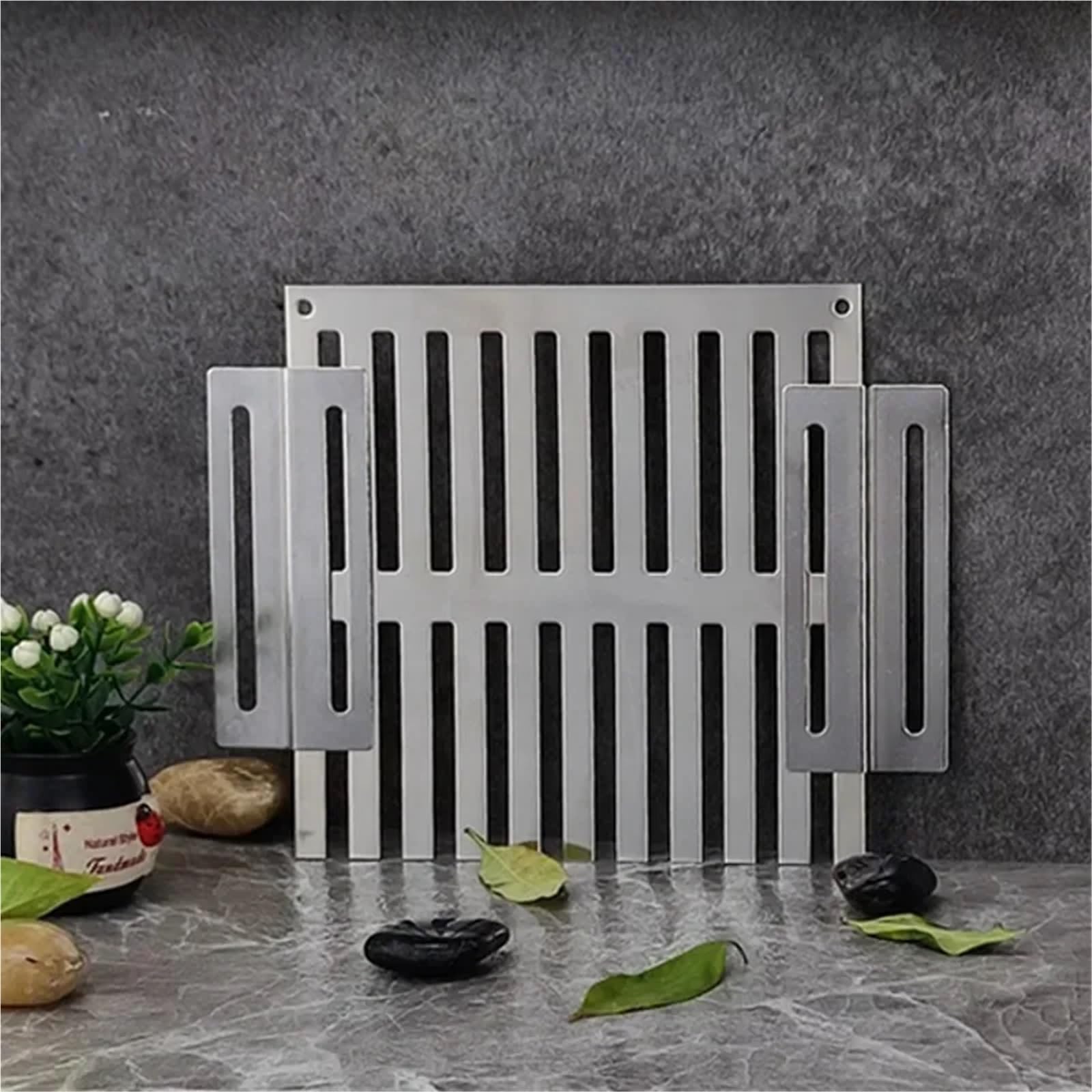 Rejilla Desague Ducha Desagüe de Suelo de Esquina de Pared Lateral for Techo, Pantalla de Filtro de Drenaje Lateral antihojas for balcón, desmontaje de Rejilla de Acero Inoxidable(40x15)