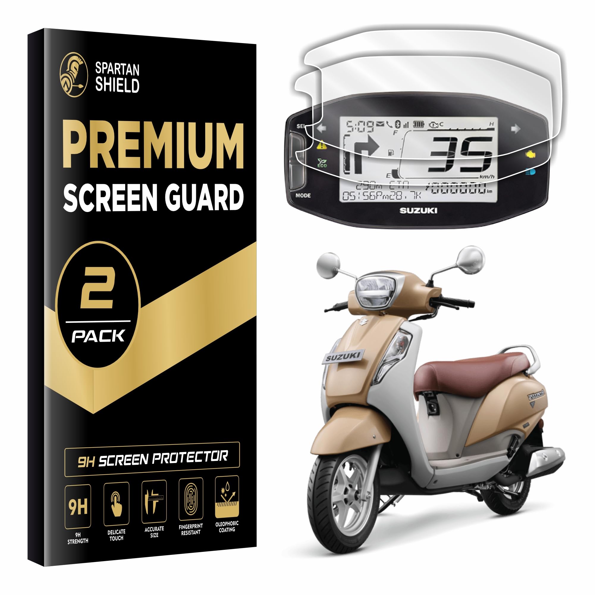 Spartan Shield [2 PACK] Screen Guard For SUZUKI ACCESS 125 || [2021-2022] Bluetooth Edition & [2023-2024] Ride Connect Edition || Water Resistant || Anti Scratch || Access125 Scooter Instrument Cluster Protector 2024 Facelift || [Not Tempered Glass]-picture-31