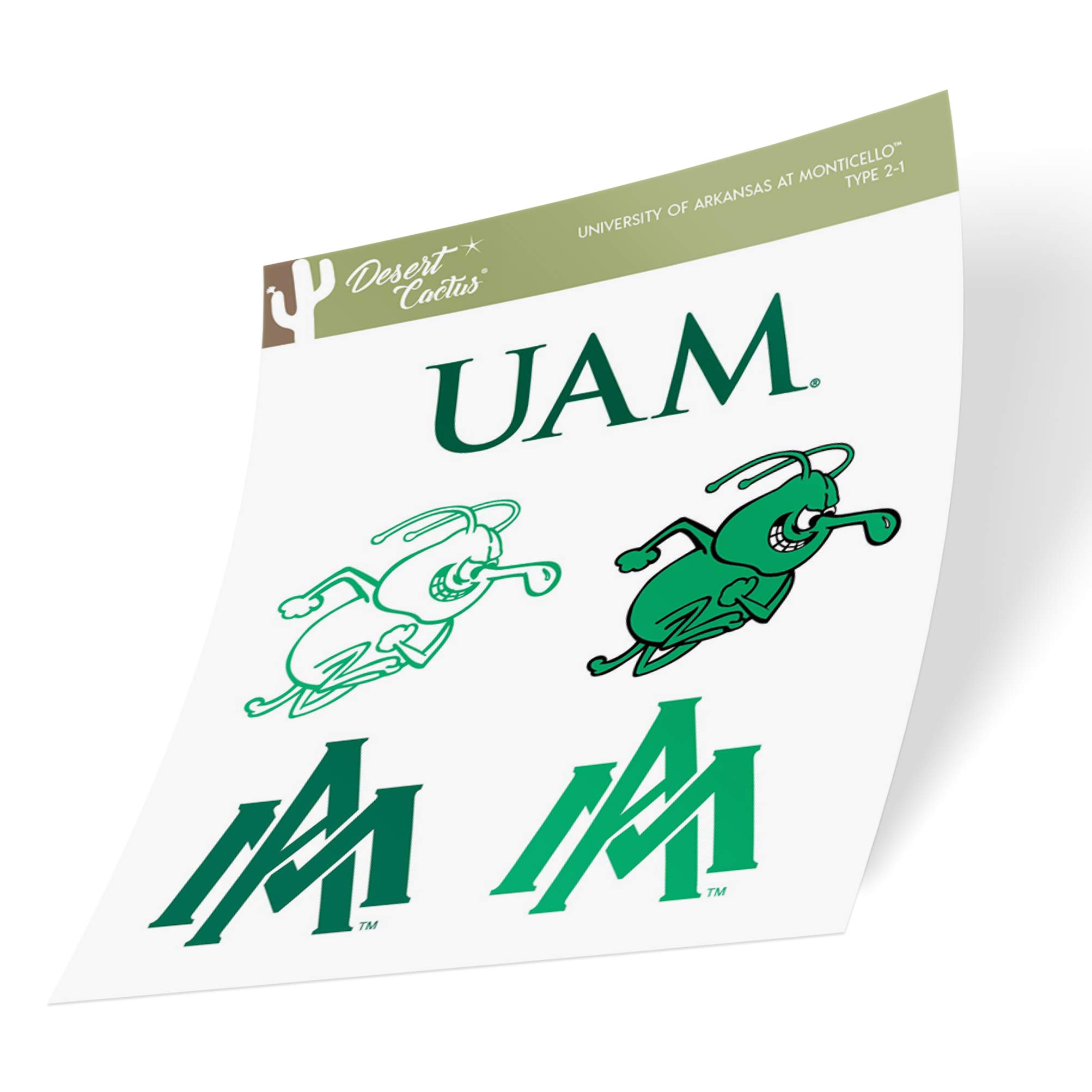 Desert CactusUniversity of Arkansas at Monticello Sticker Boll Weevils UAM Sticker Vinyl Decals Laptop Water Bottle Car Scrapbook (Type 2)