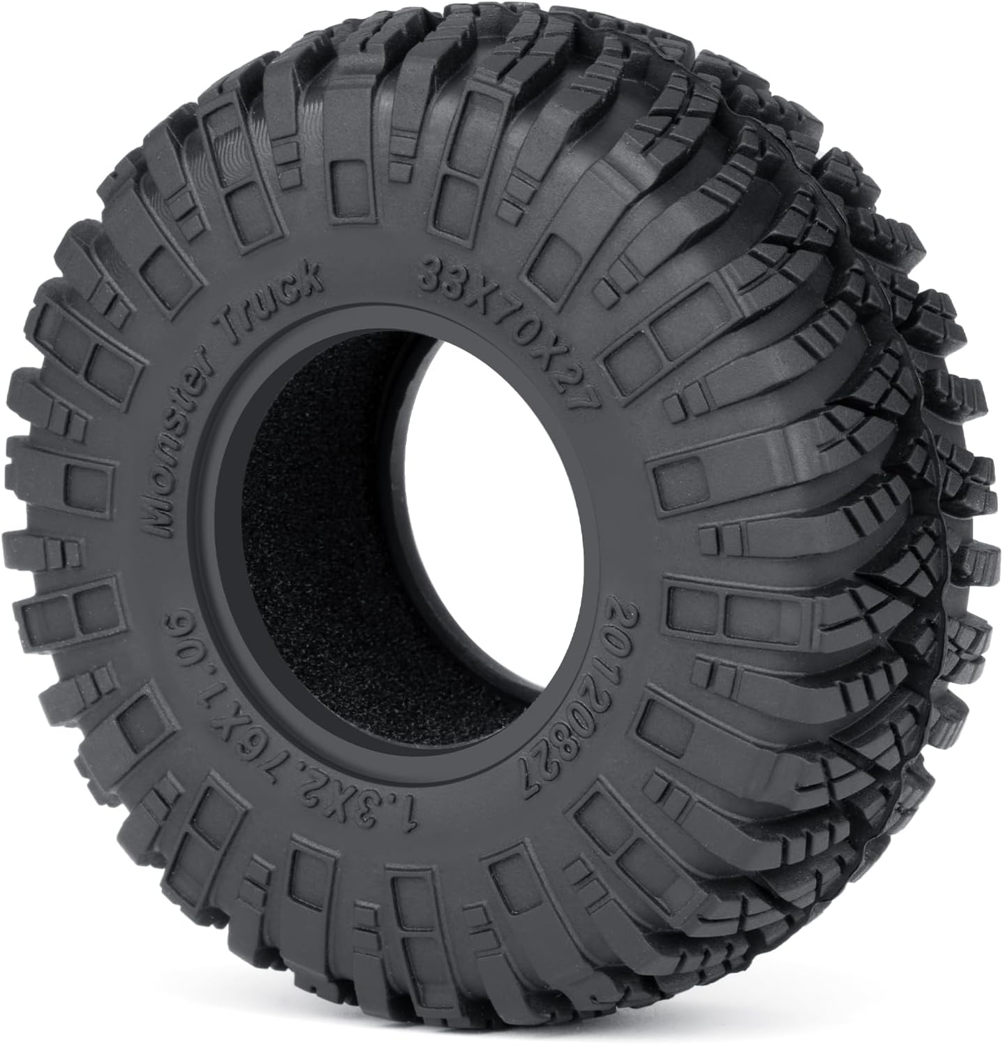 RCLIONS 4PCS 1.3" Beadlock Tires with Foam Insert for 1/18 1/24 Axial SCX24 AX24 TRX4M RC Crawler Truck Car Upgrade Parts