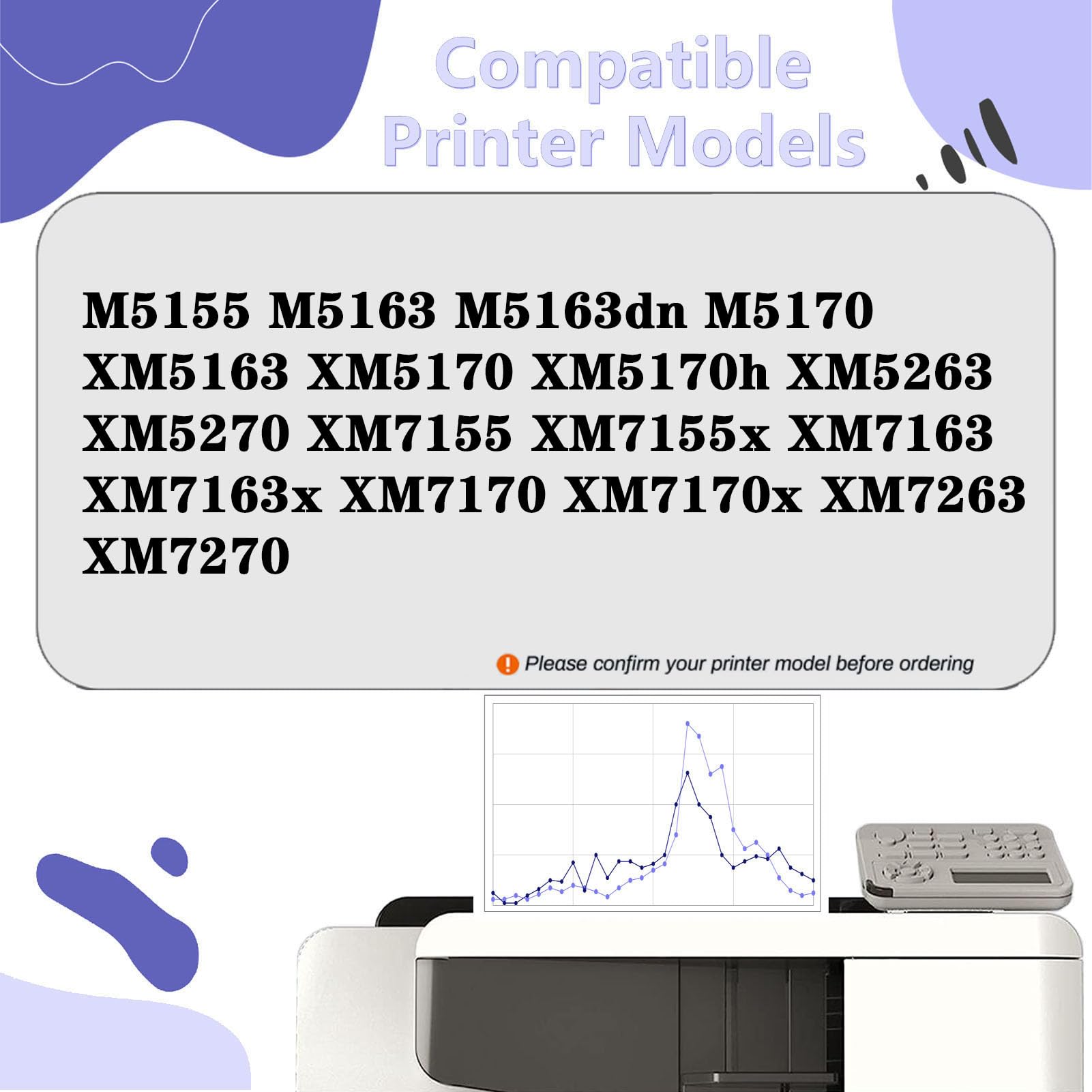 SUTOCP Compatible 24B6025 Imaging Drum Kit Use for Lexmark M5155 M5163 M5170 XM5163 XM5170 XM5170h XM5263 XM7155 XM7155x XM7163 Printers,High Print 100,000 Pages 2 pack