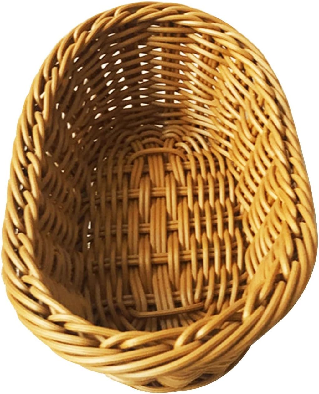 Egg Basket Oval Curved Rattan Wicker Woven Serving Baskets for Bread Fruit Vegetables Restaurant Serving Tabletop Display Storage (Color : 28x19) (28x19)