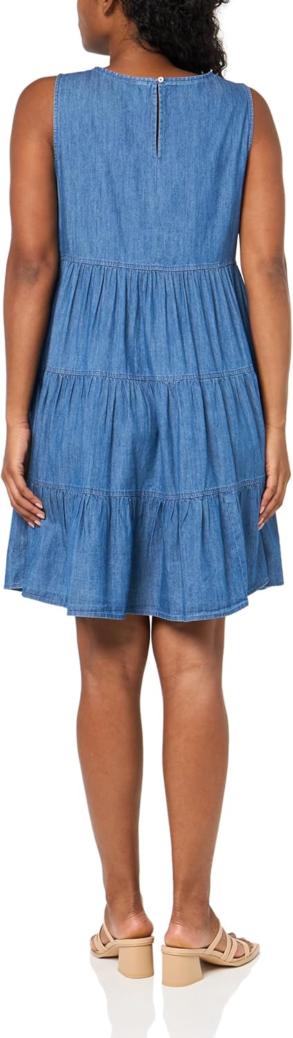 Tommy Hilfiger Womens Tencel Sleeveless Tiered Dress - Image 2