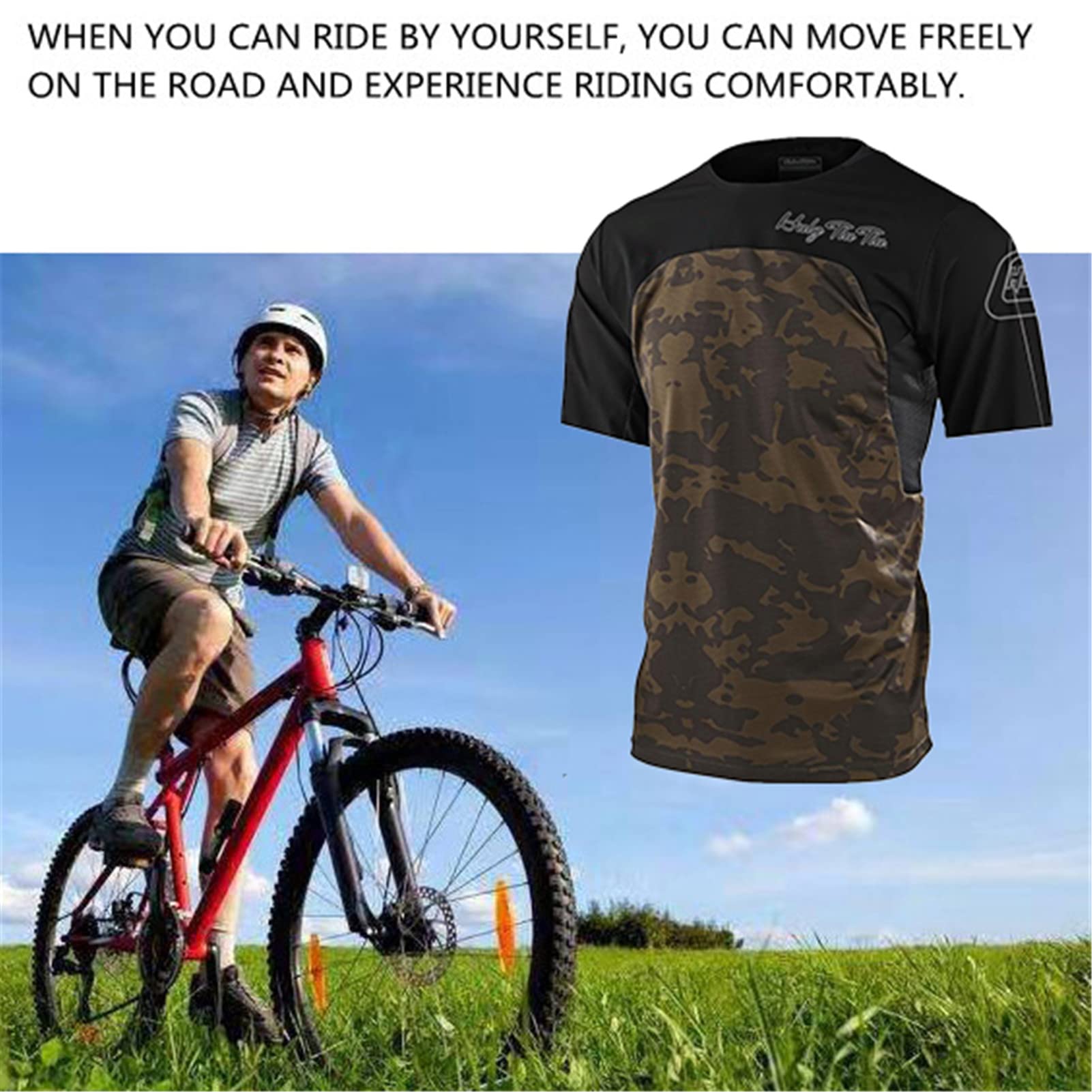 Maillot Ciclismo Hombre Verano Maillot Bicicleta Montaña Bike MTB Camiseta con Mangas Cortas -para MTB Bicicleta De Carretera/Multideporte/Fitness