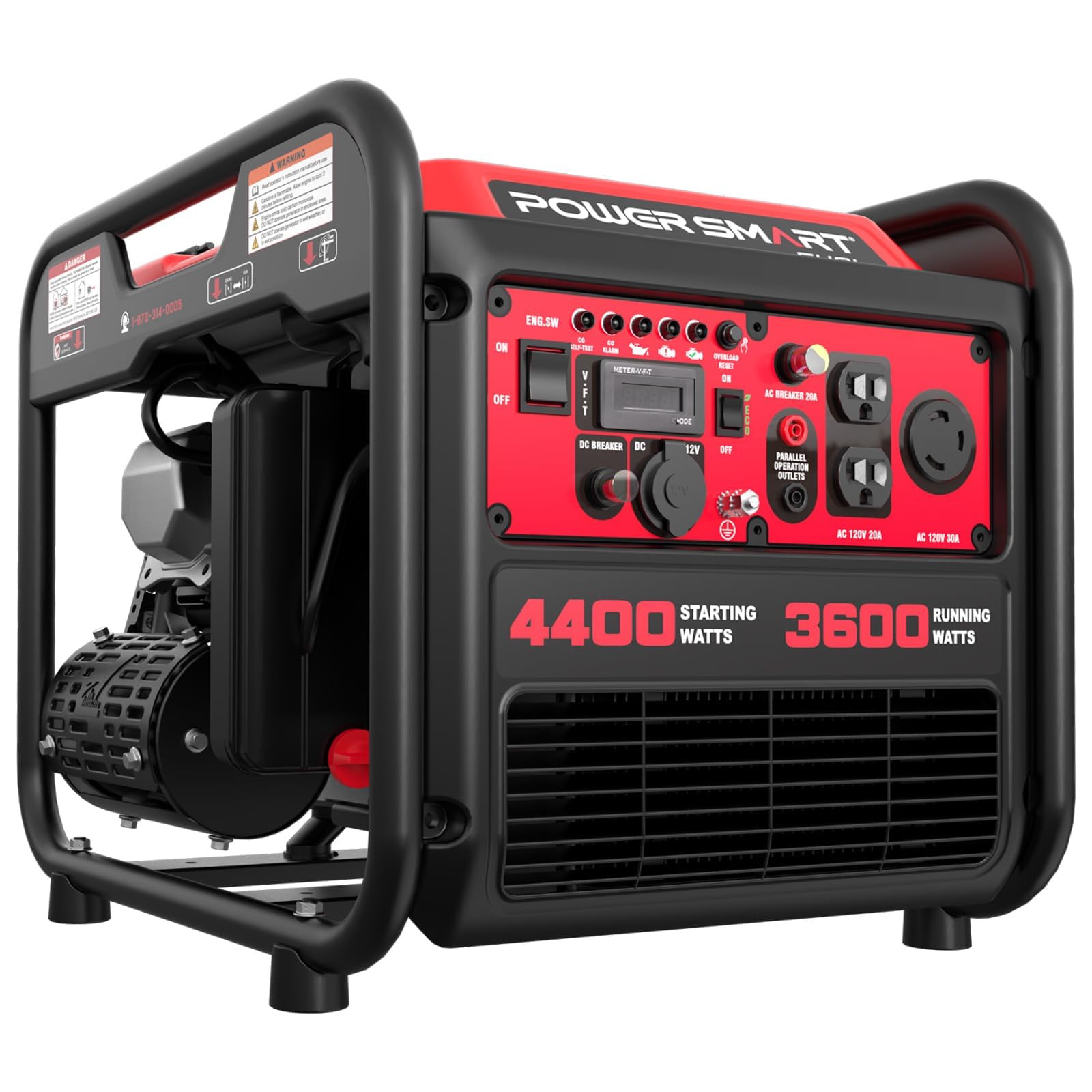 PowerSmart 4400W Portable Generator with Inverter Technology, Gas Generator for Home Use, RV Ready with 30A Outlet, ECO Mode