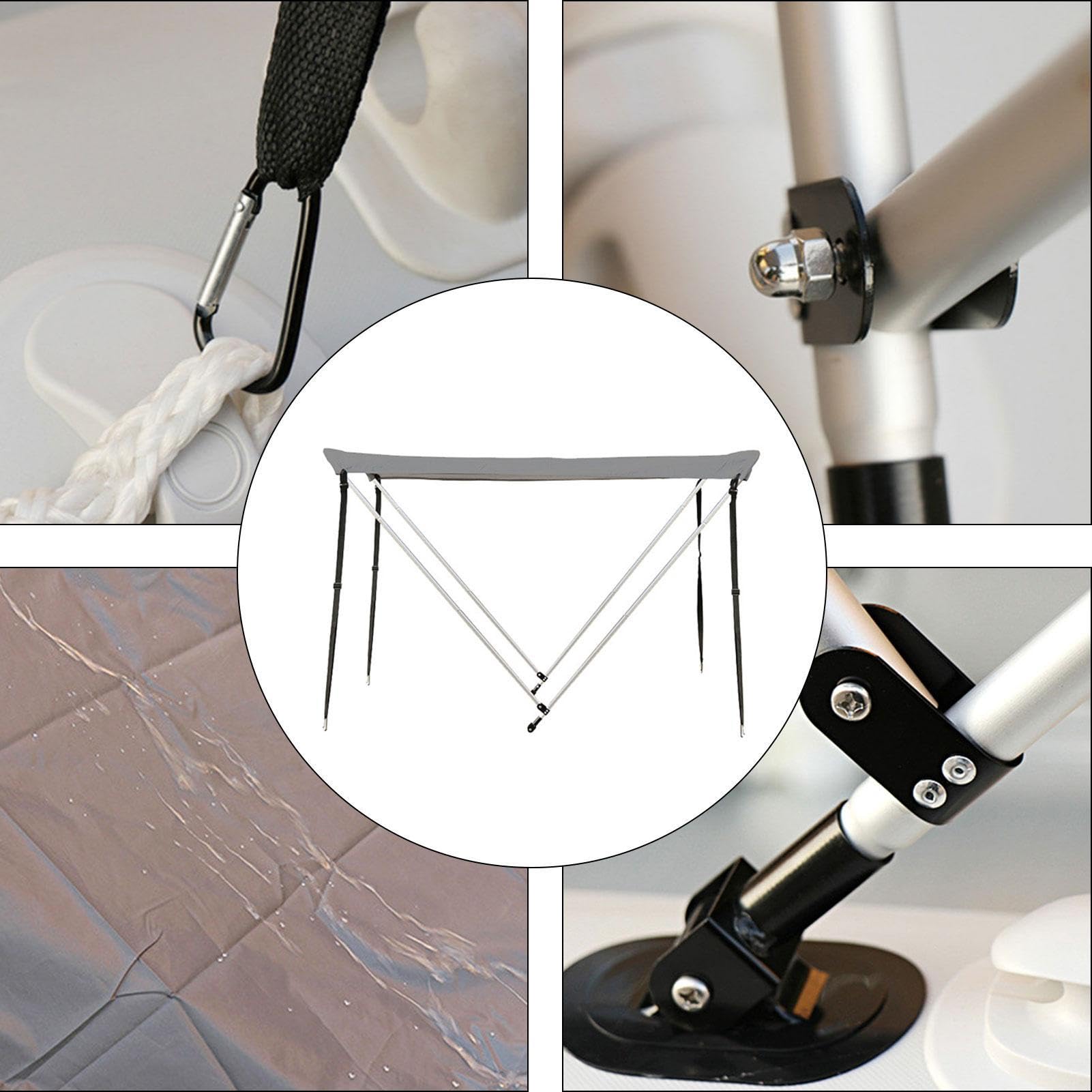 Tendalino Per Barca In Tela Premium - Tettuccio Sostitutivo Per Bimini A 4 | Copertura Per Tettuccio Marino Resistente Ai Raggi UV, Di Parasole Per Barca Pieghevole Portatile, Protezione