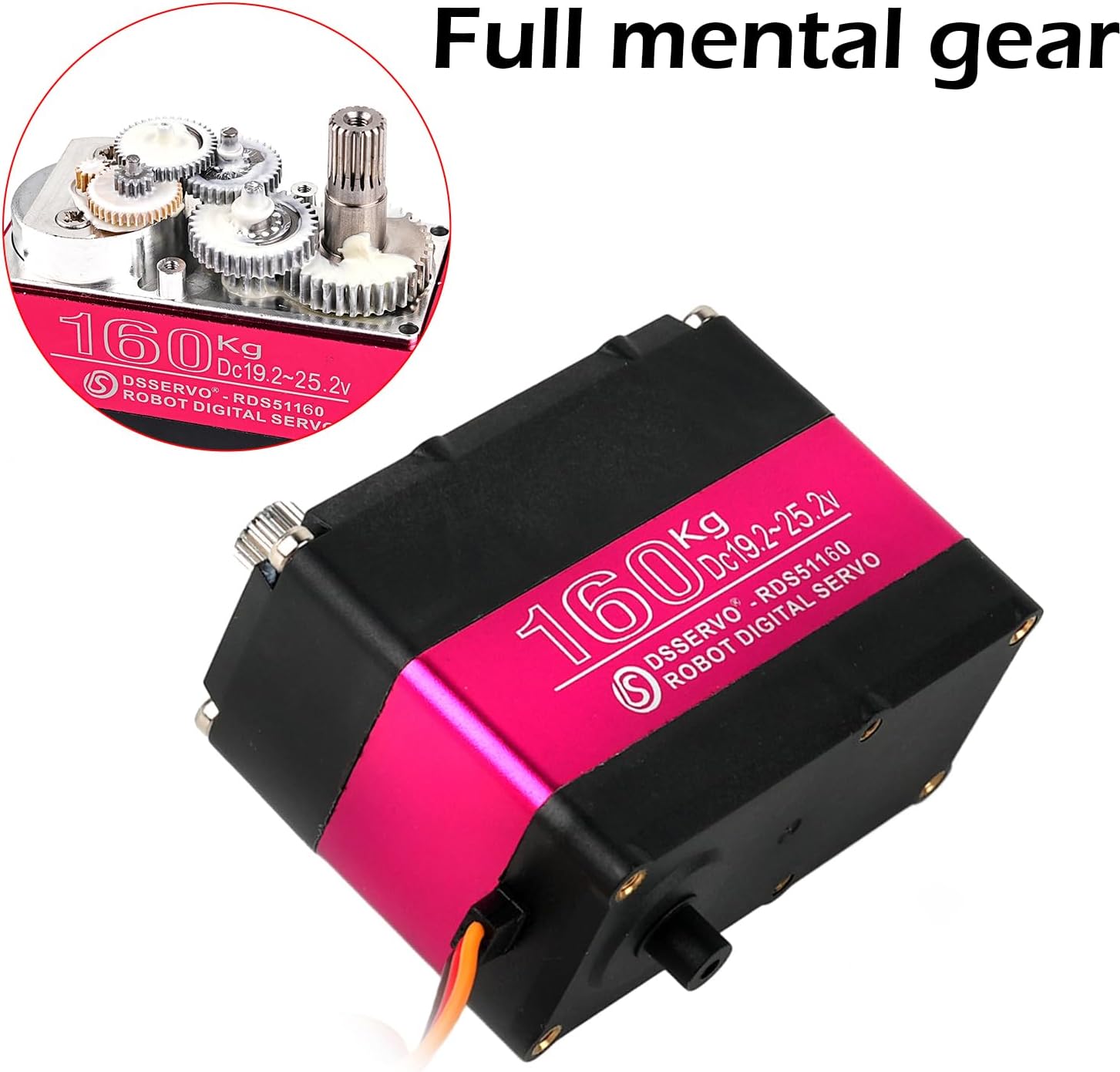 RD51160 160KG High Torque Digital Servo Motor Dual-Shaft CNC Aluminum Robot Arm Servo for Robotics RC Vehicles DIY Projects(160kg 270°)