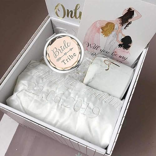 Miniatura 4 de El juego de 9 espejos de maquillaje compactos de bolsillo incluye 1 espejo de novia para ser y 8 espejos de tribu de novia, despedida de soltera