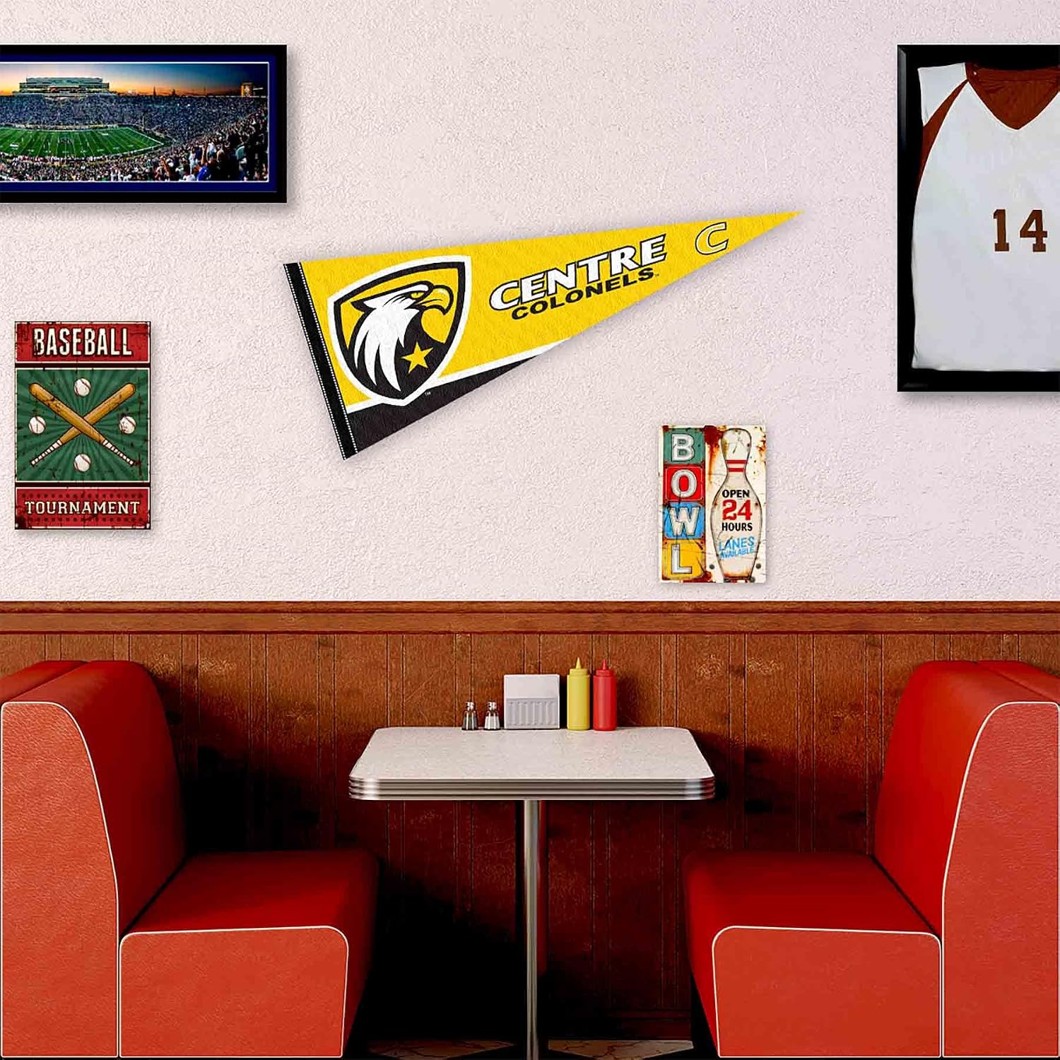 Centre College Colonels Wordmark Pennant Flag