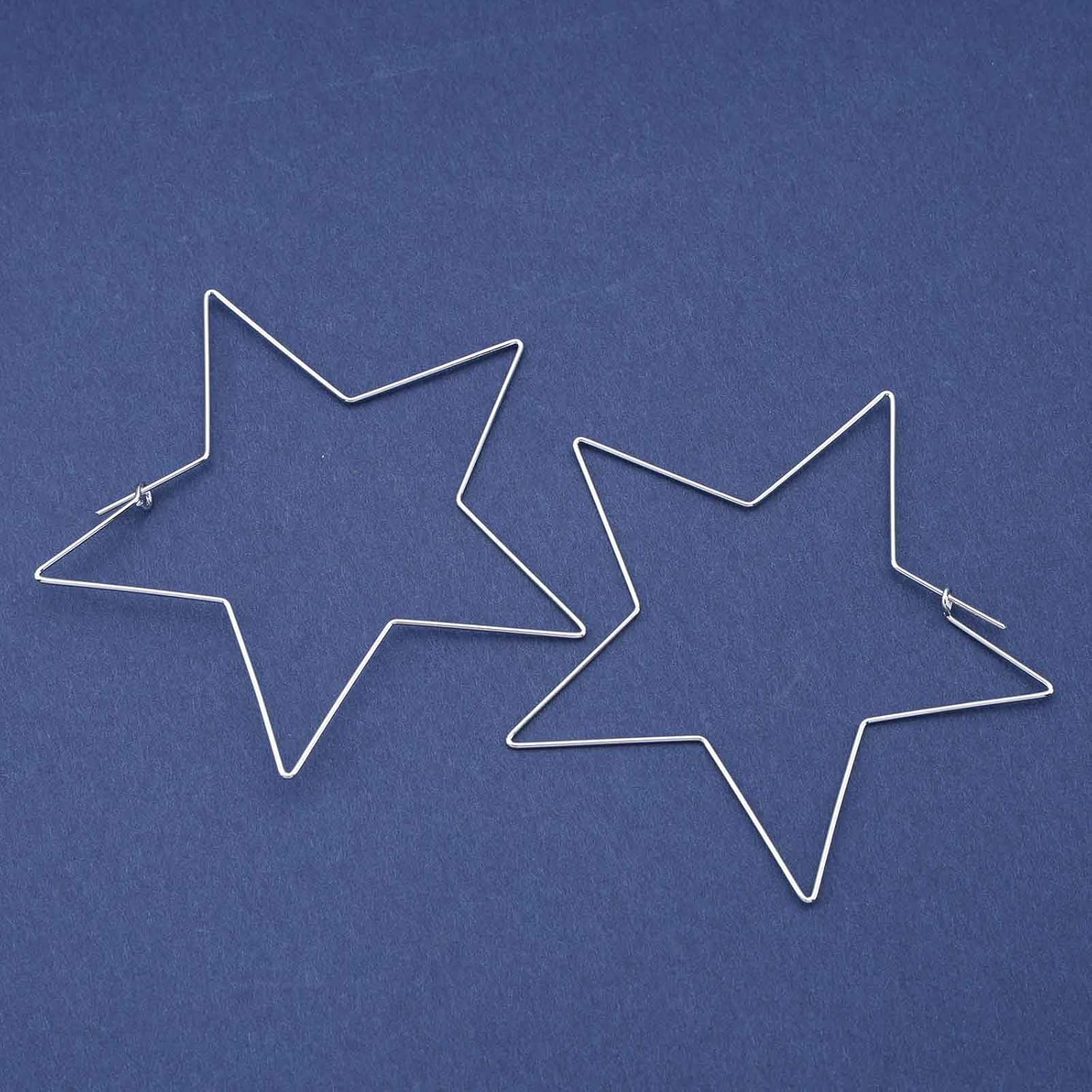 Vintage Exaggerated Star Dangle Earrings Large Hollow Star Drop Earrings Gold Big Star Hoop Earrings Bohemia Star Earrings Jewelry for Women - Image 3