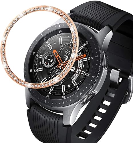 Carcasas compatibles con Samsung Gear S3 FontierClassicGalaxy Watch 1.811 inGalaxy Watch 4 Classic 1.811 in, diamantes de imitación de acero