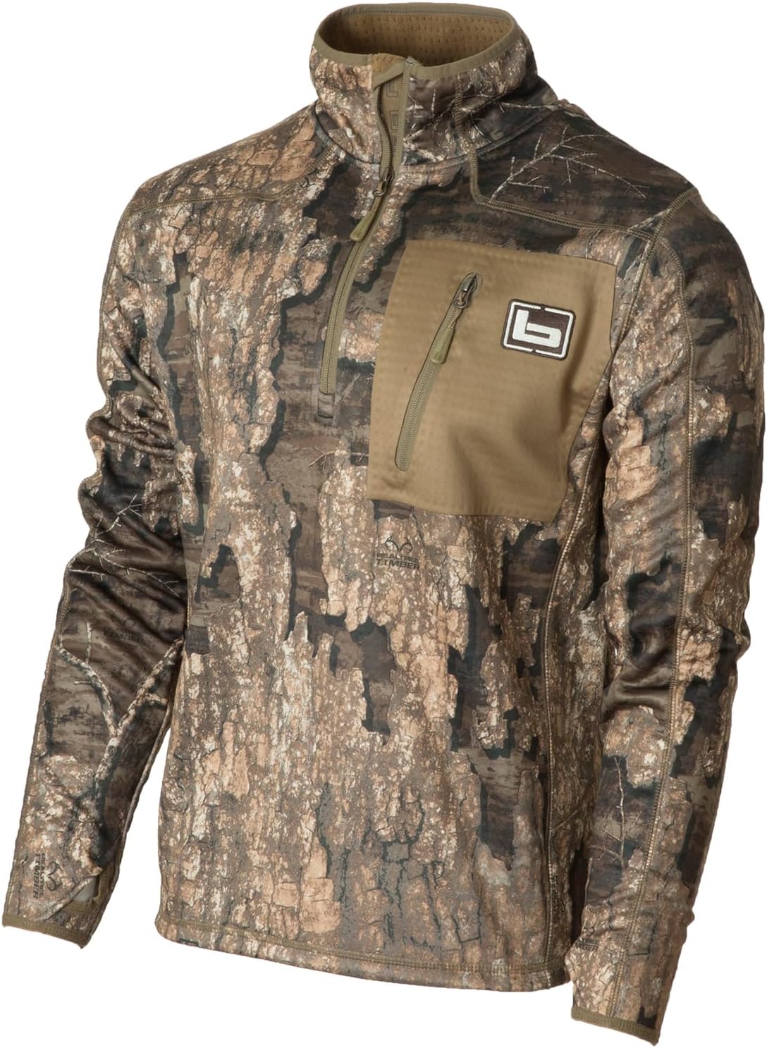 Banded Men's Mid-Layer 1/4 Zip Fleece Pullover, Warm Soft Outdoor Hunting Shirt w/Insulated Brushed Interior & Elastic Cuffs