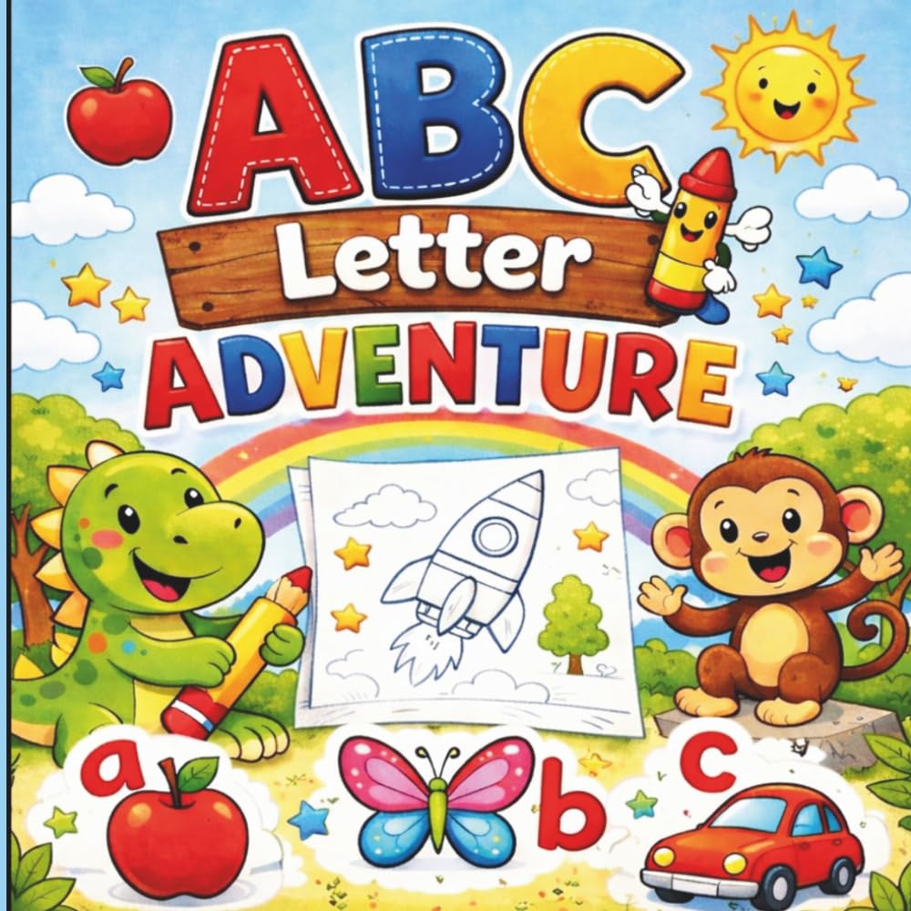 ABC's Letter Adventure Coloring Book: A digital marketing coloring book with letters and pictures