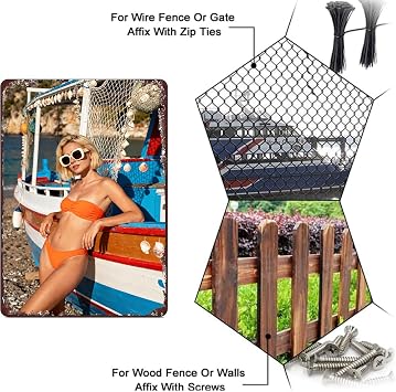 Gorgeous Woman in Stunning Red Bikini on the Beach Pin Up Sexy Girl Hot Bikini Women Vintage Metal Tin Sign Girl Poster For Bathroom Home Car Club Bar Man Cave Retro Art Wall Decor 6 * 8 inch