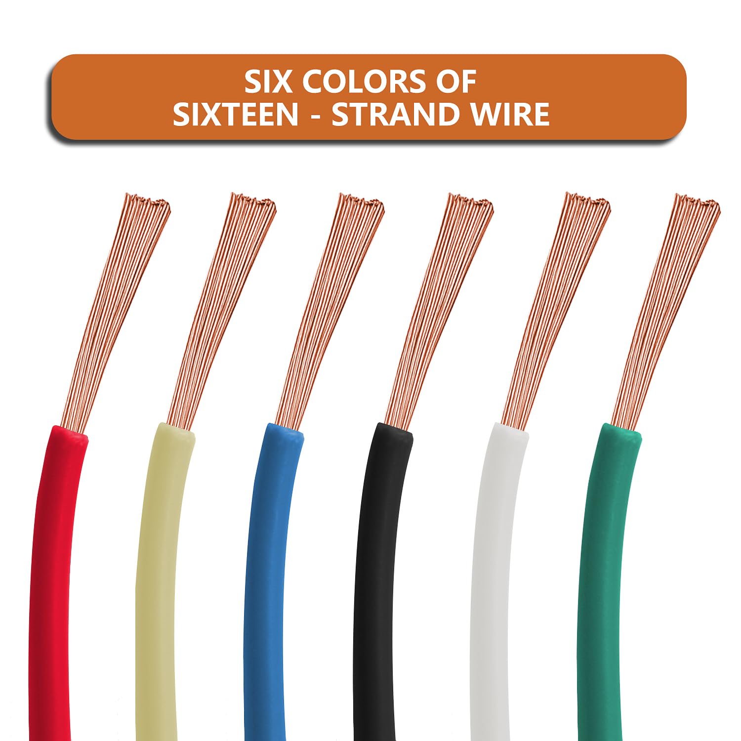 14 Gauge Wire Combo, 6 Roll Pack, 100ft Each (600ft Total) - Copper Clad Aluminium, Multi-Use, Insulated for Safety, Perfect for Home & Automotive