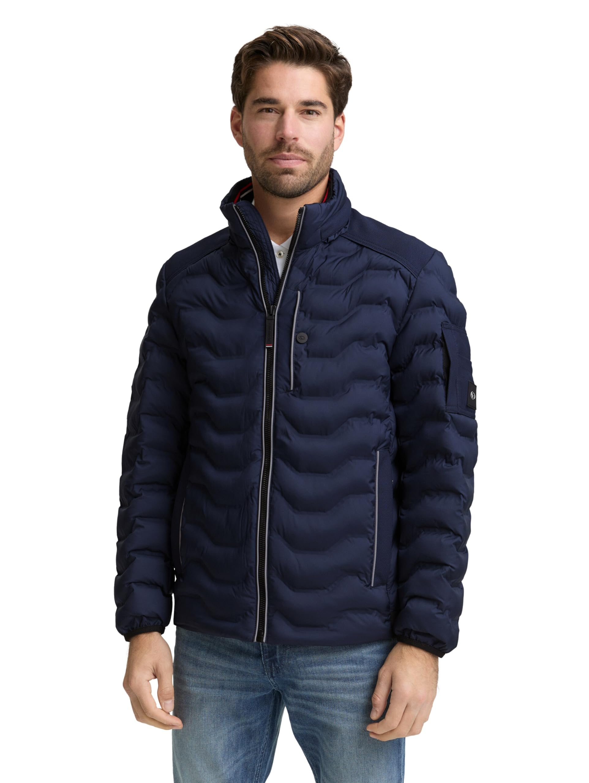 TOM TAILOR Herren Hybridjacke mit Stehkragen