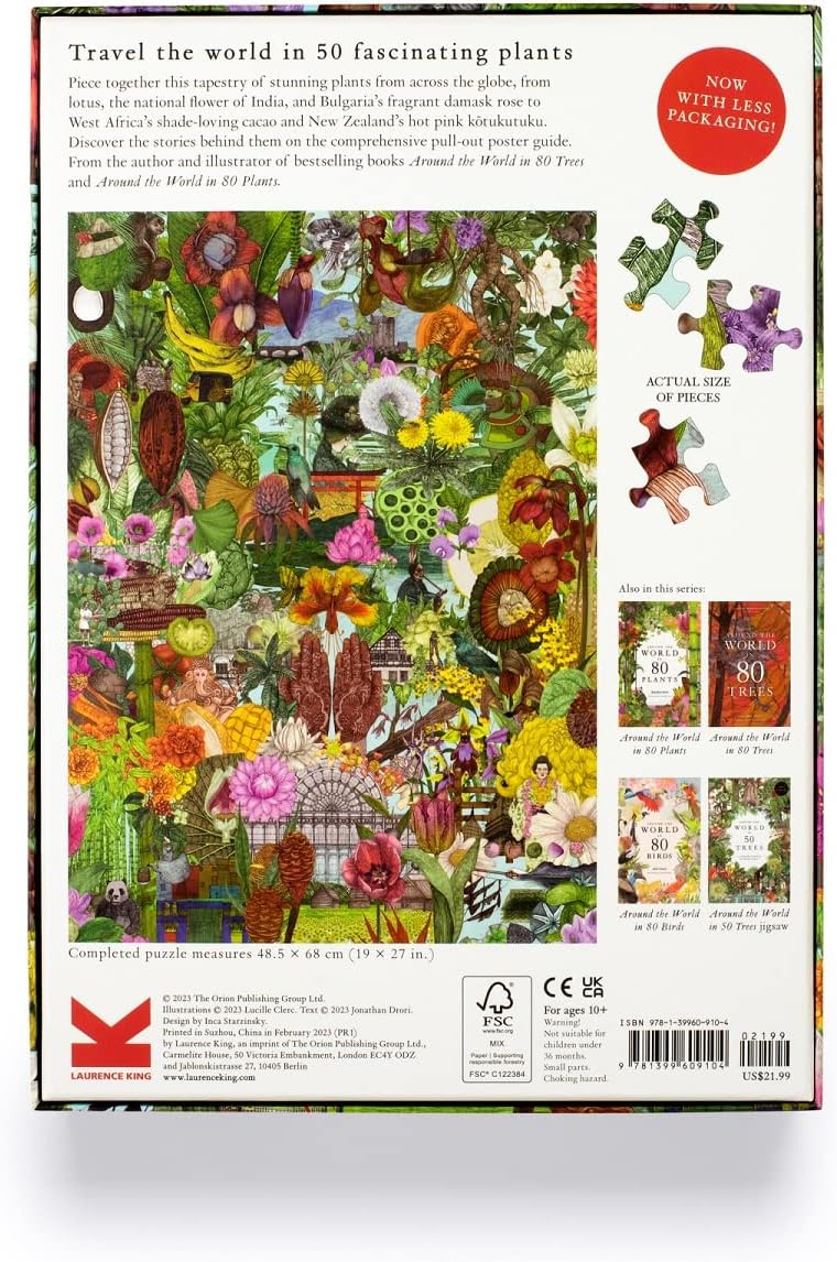 Laurence King Around The World in 50 Plants 1000 Piece Puzzle, 19 x 27 Inch