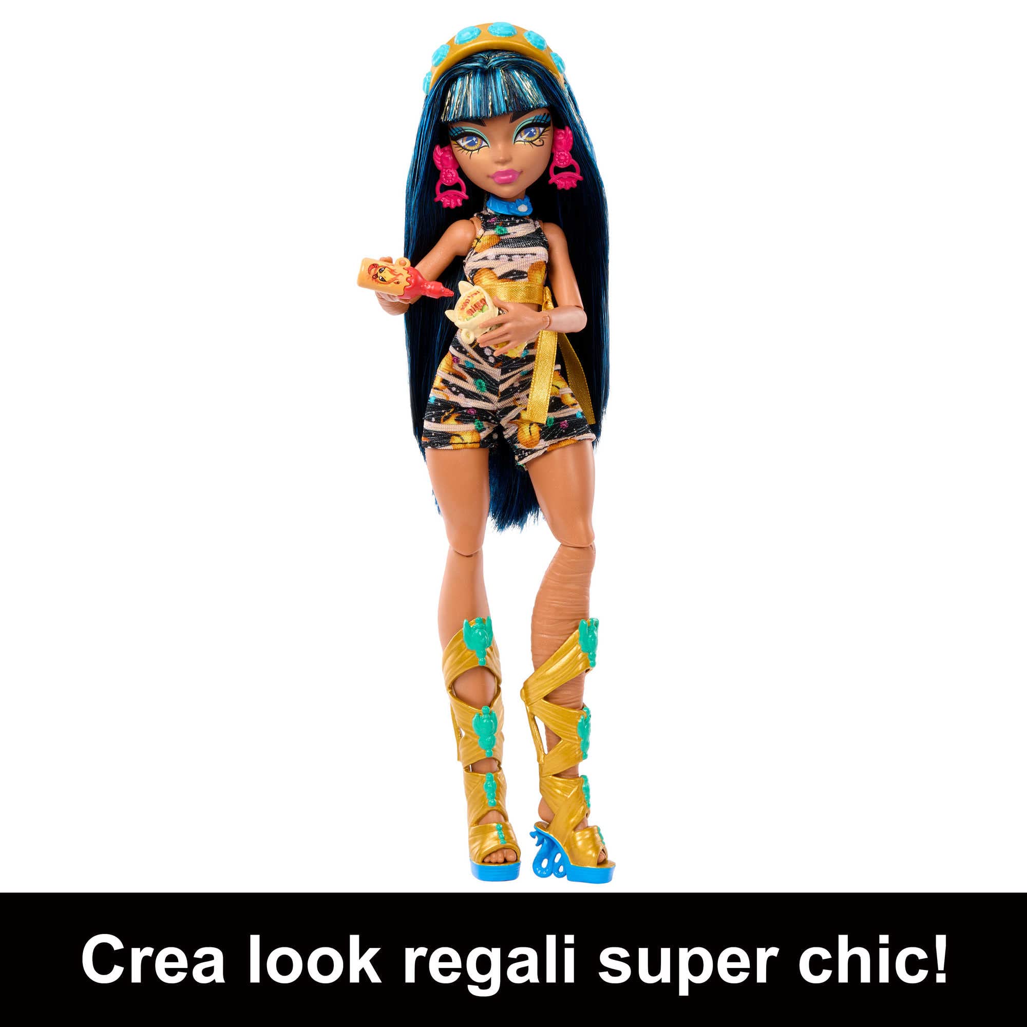 Monster High - Playset Segreti da Brivido Cle De Nile, set con bambola, abiti e armadietto, 19+ accessori, giocattolo per bambini, 4+ anni, HKY63