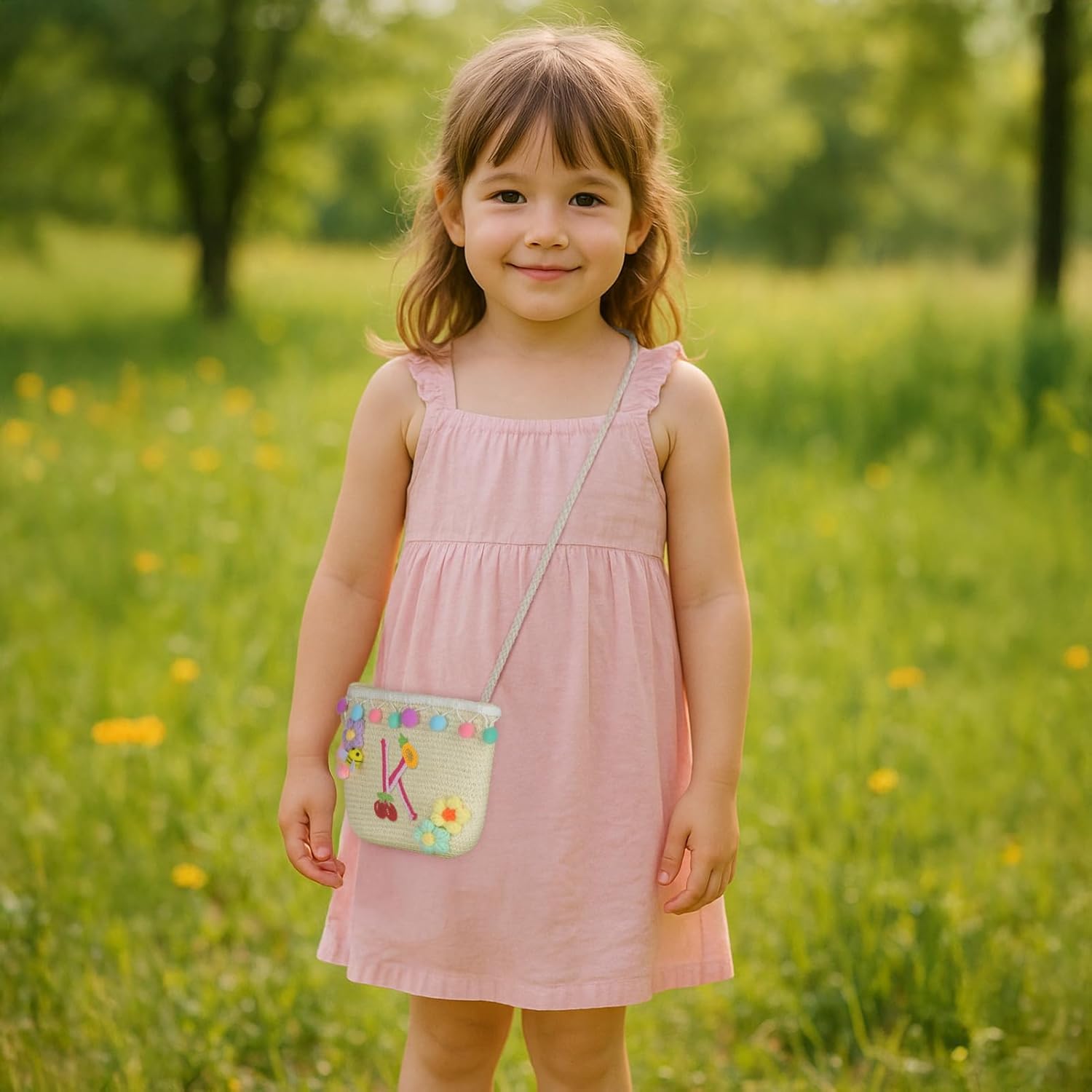 Letter Small Woven Straw Summer Beach Tote Bag for Women 2025,Woven Straw Beach Purse Shoulder Crossbody Bag for Women 2025 - Image 3