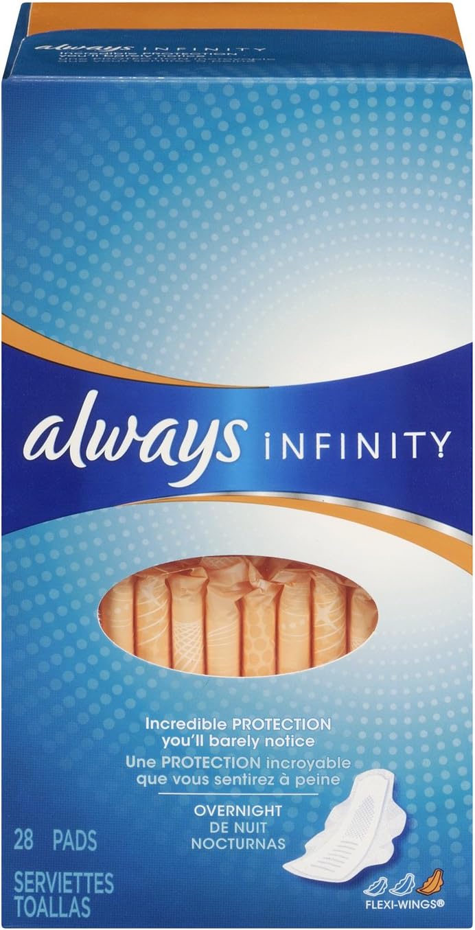 Amazon.com: Always Infinity Pads with Wings for Women, Overnight Flow ...