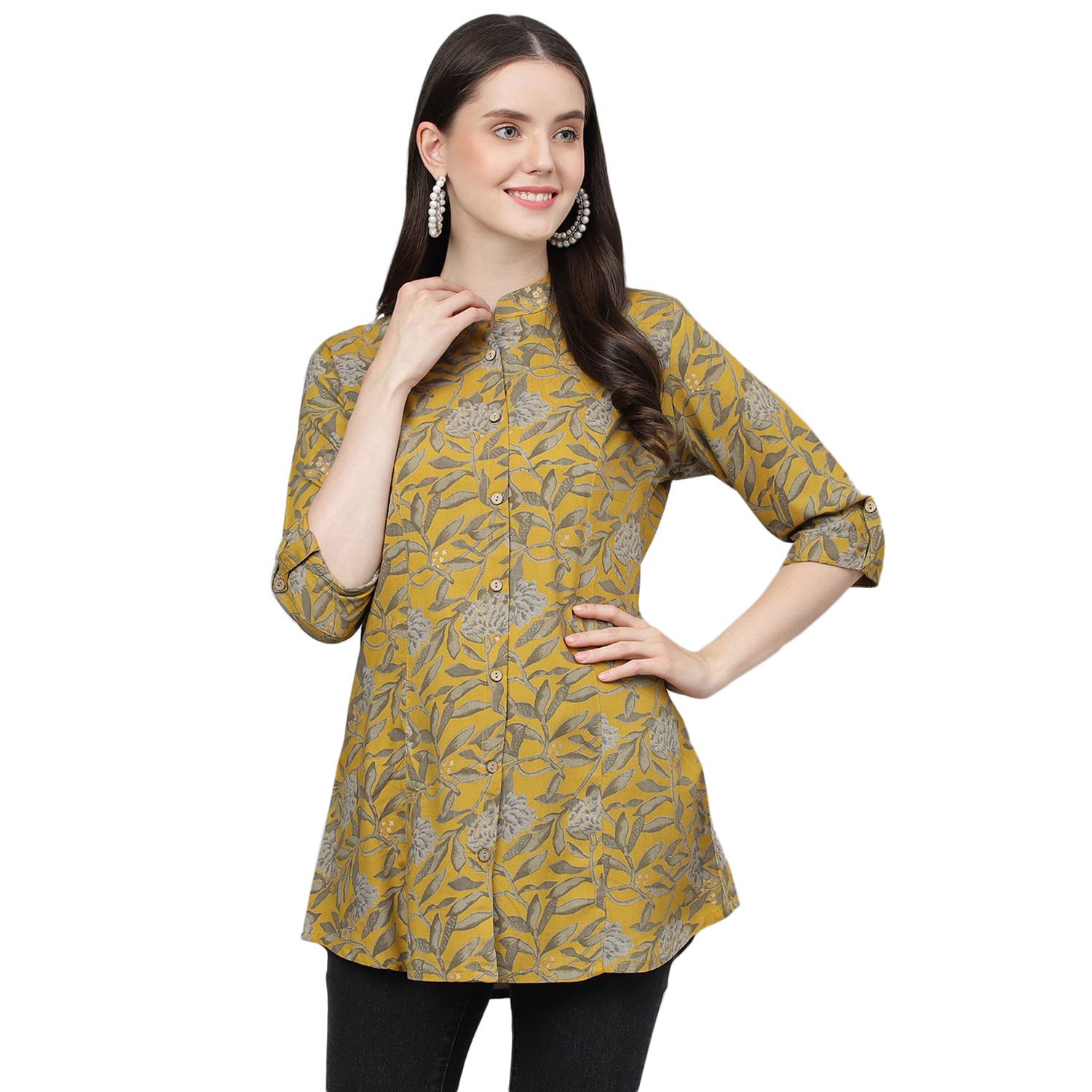 Black Solid Valvet A-line Shirts Style Top-image-22