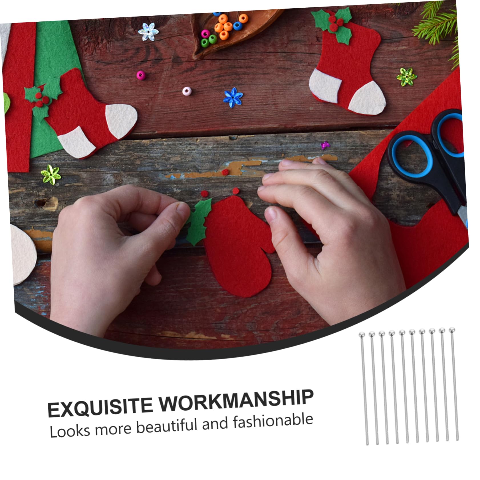 The New Head Pins Ball Head Pins Shiny Silver Head Pins 50Mm 25 Pieces Headpins Ideal for Creating Unique Accessories and Decorations TANI1A00255