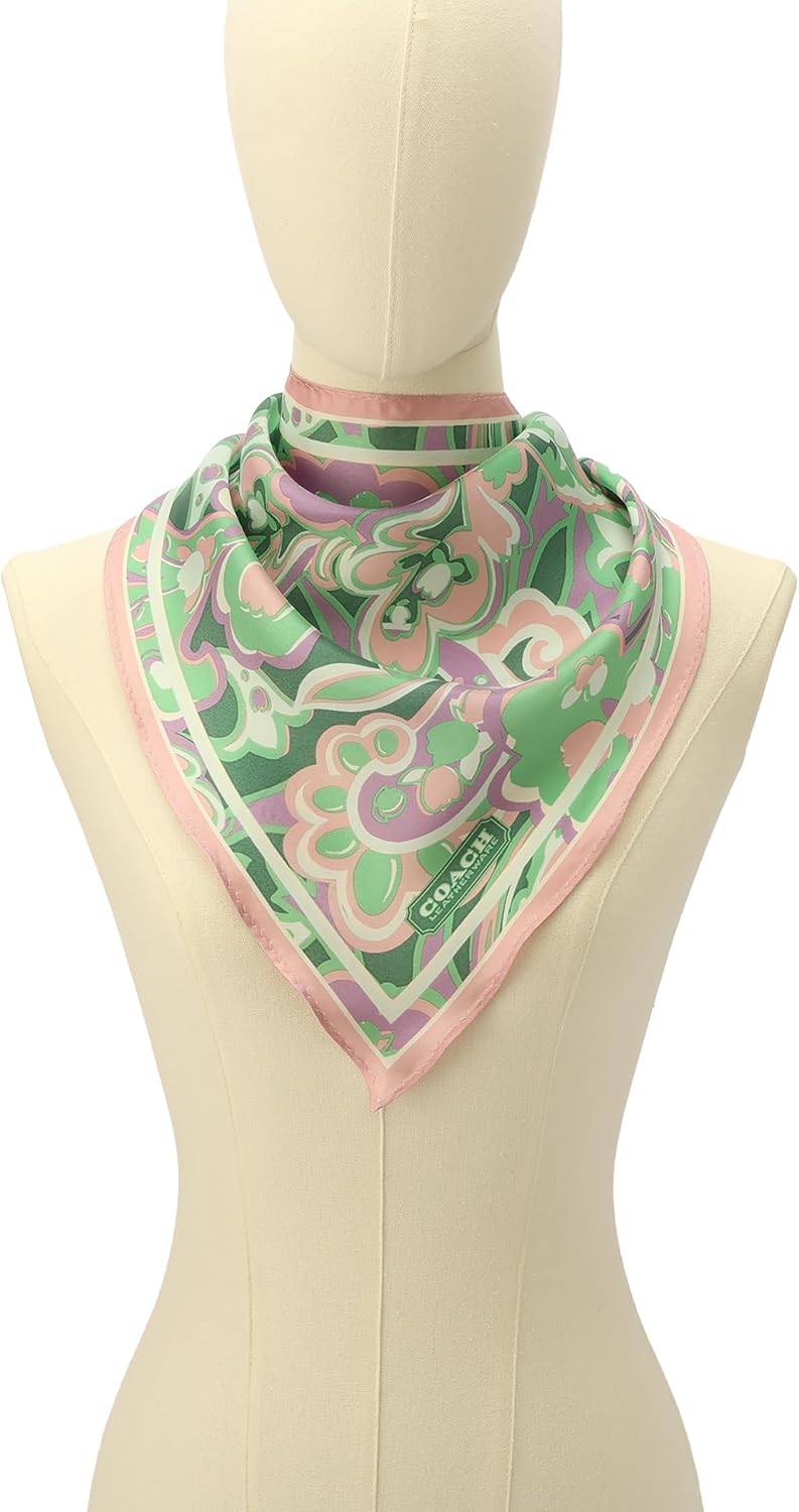 COACH womens Andrea Paisley Printed Silk Triangle - Image 5