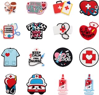Cheriswelry 16Pcs Nurse Silicone Focal Beads Medical Theme Silicone Beads for Pen Hospital Theme Keychain Making Characters Rubber Beads 15.5~31mm for DIY Craft Bracelet Necklace Jewelry Making