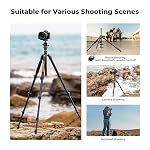 K&F CONCEPT Tripod with Phone Mount and Remote, 72''/184cm Camera Tripod Monopod with 360 Panorama Ball Head Quick Release Plate for DSLR Camera, Camcorder, iPhone,Max Load 22lbs/10kg