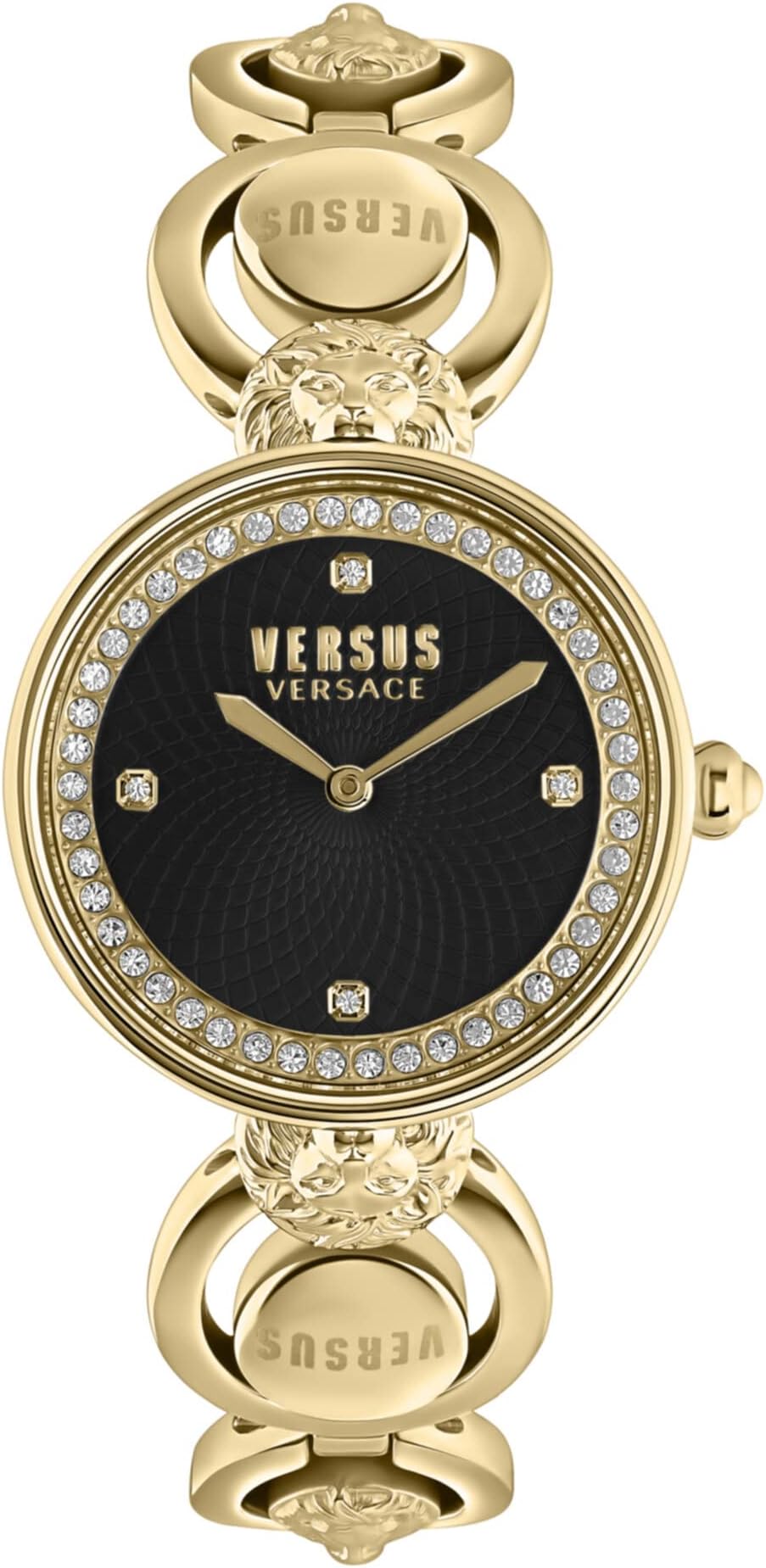 Versus VersaceVictoria Harbour Collection Women's Watch Jewelry Featuring Silver Guilloché Dial Swarovski Crystals