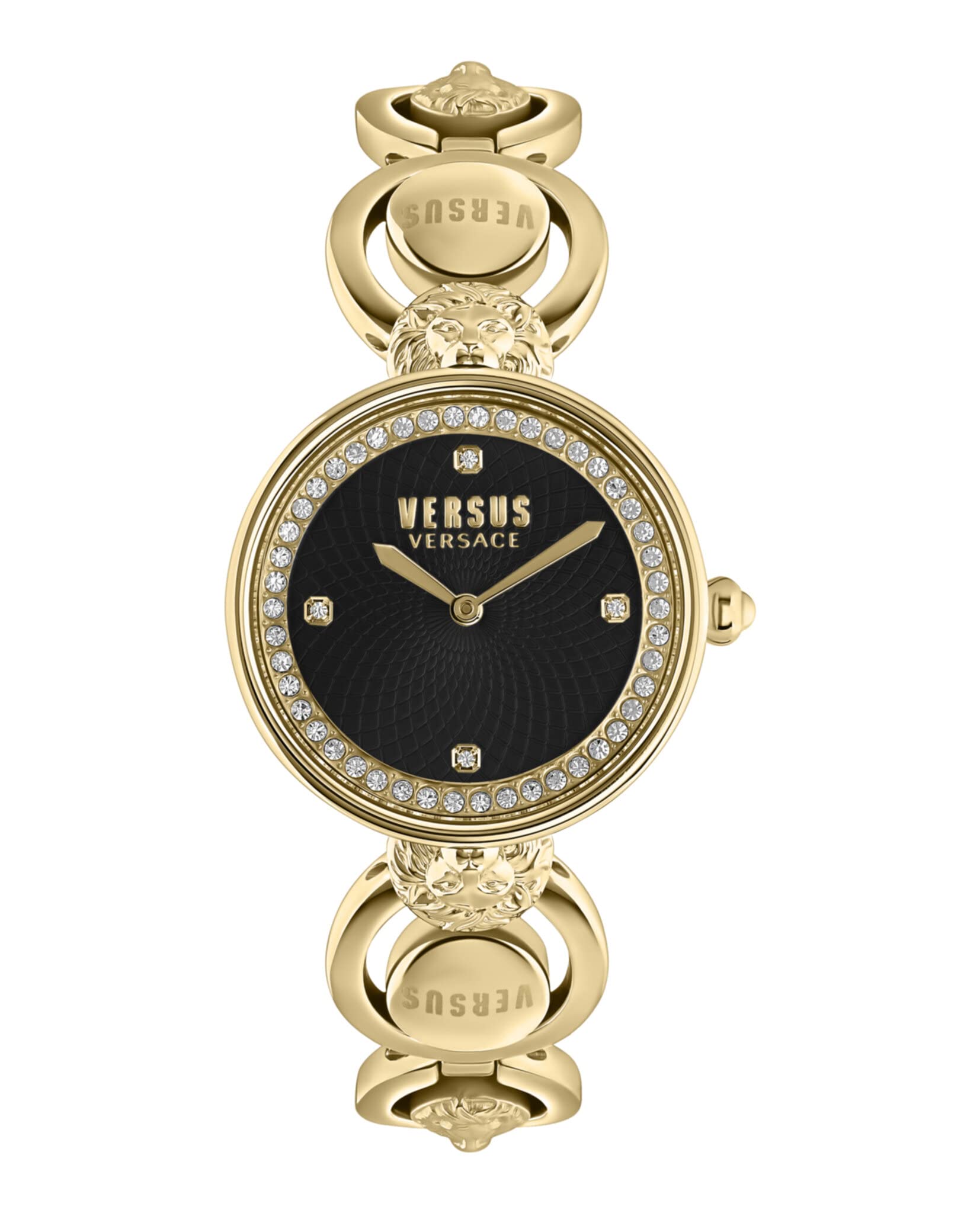 Versus VersaceVictoria Harbour Collection Women's Watch Jewelry Featuring Silver Guilloché Dial Swarovski Crystals